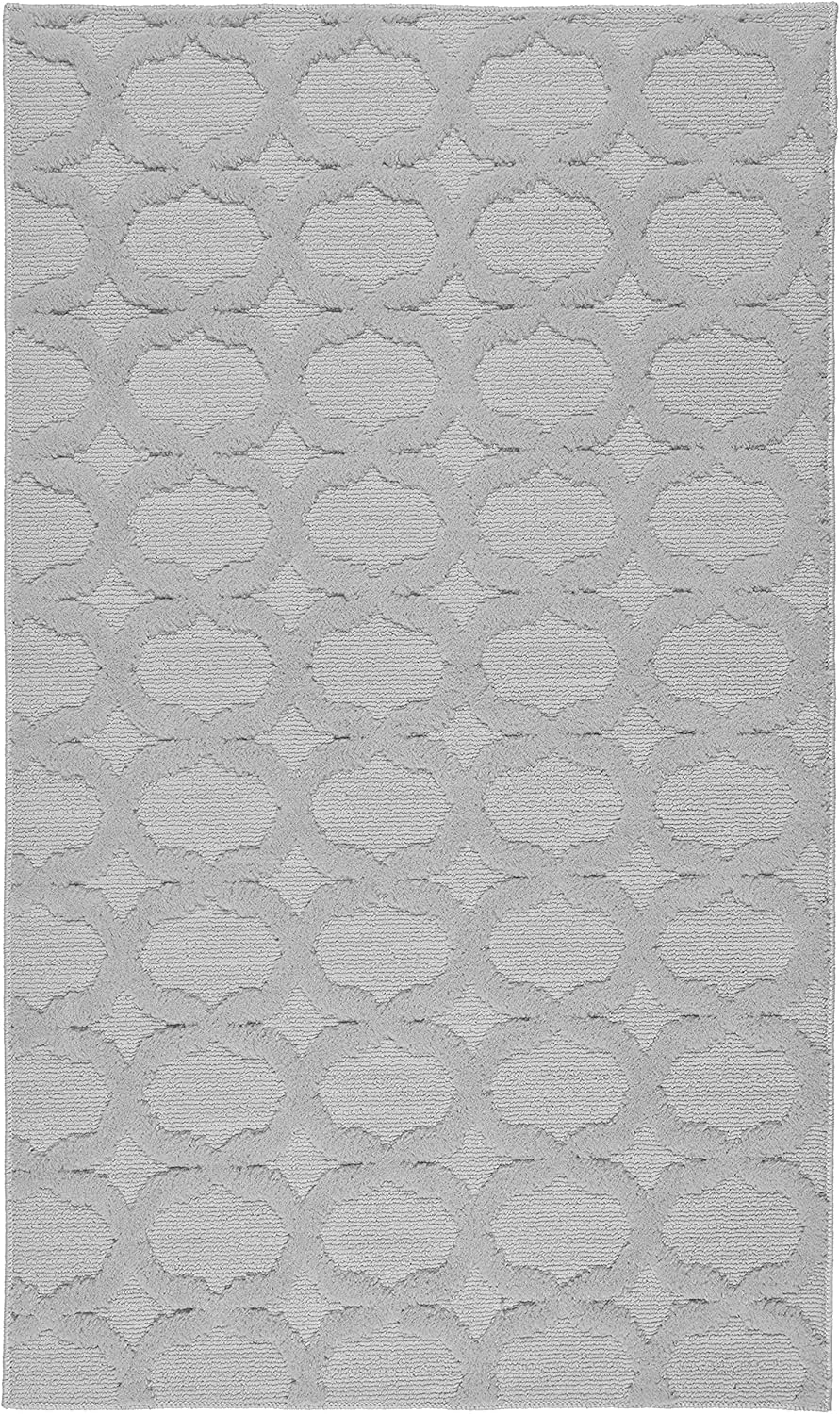 Garland Rug Sparta Non Slip Polypropylene 3 Ft. X 5 Ft. Silver Gray Area Rug- Ideal for Living Rooms & Hallways, Stylish & Durable for High-Traffic Areas Silver 3' x 5' (Rectangular)