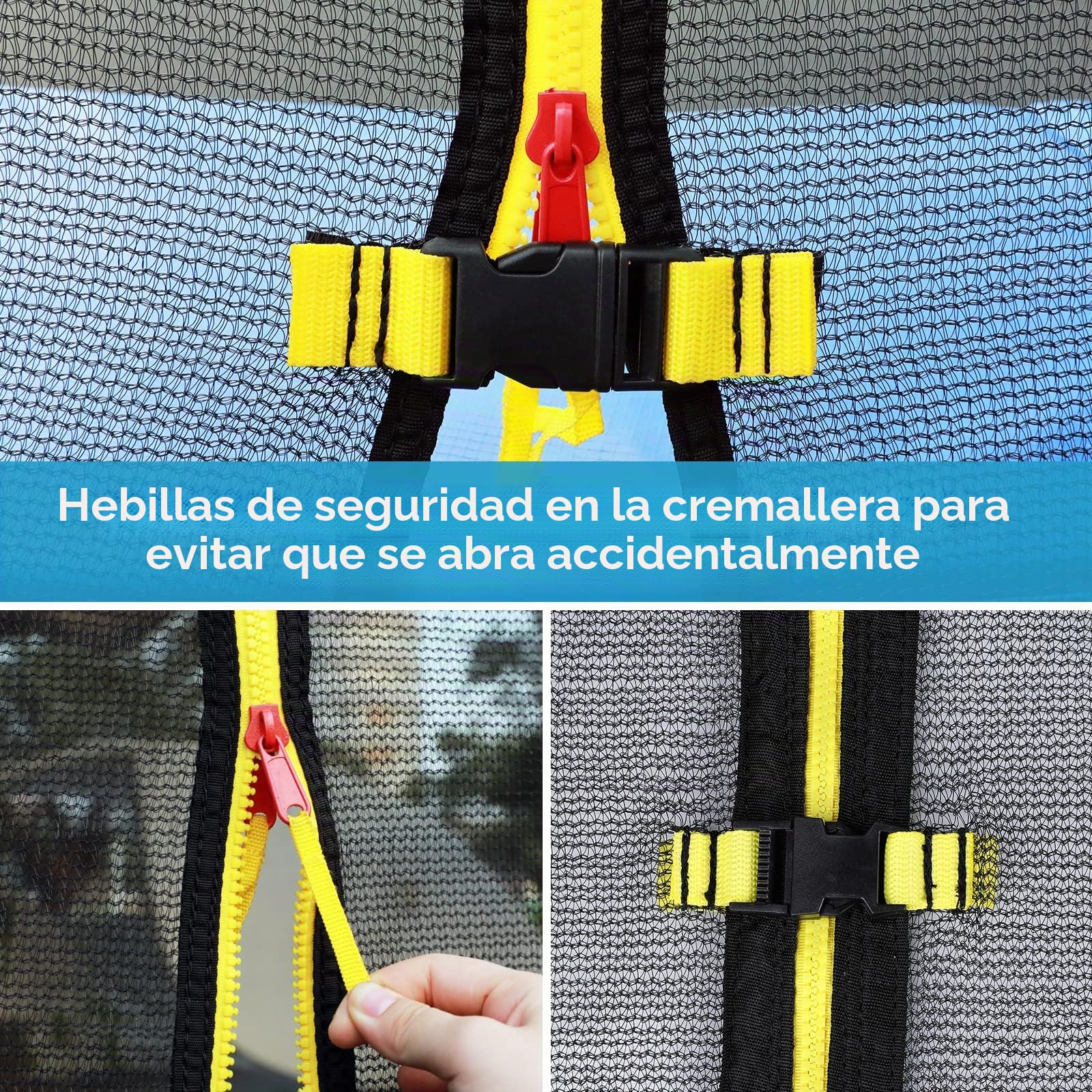 Red de Repuesto para Cama elástica, diámetro 244/305/306 cm, Red de Seguridad Resistente a los Rayos UV, Red de protección Redonda para Cama elástica de jardín