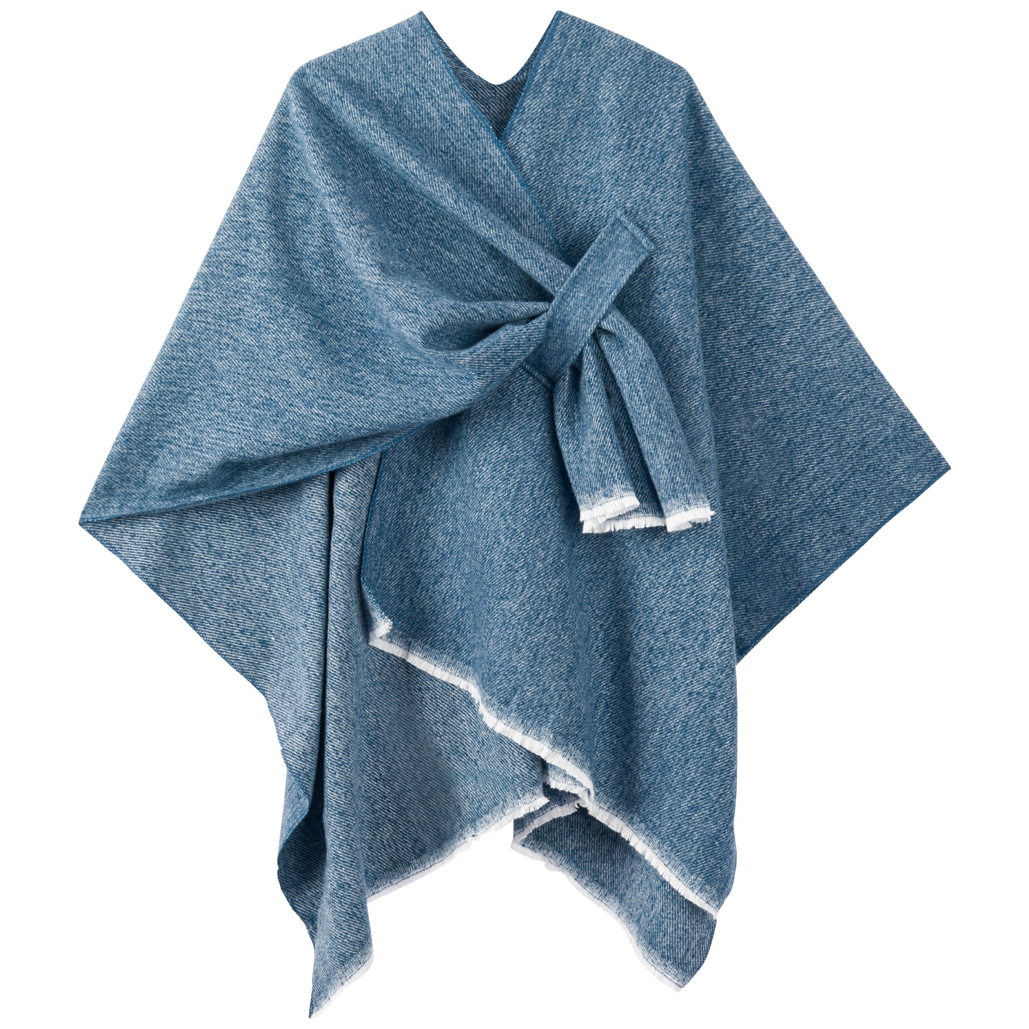 Women's Shawl Wrap Poncho Ruana Cape Cardigan Sweater Open Front for Fall Winter Spring