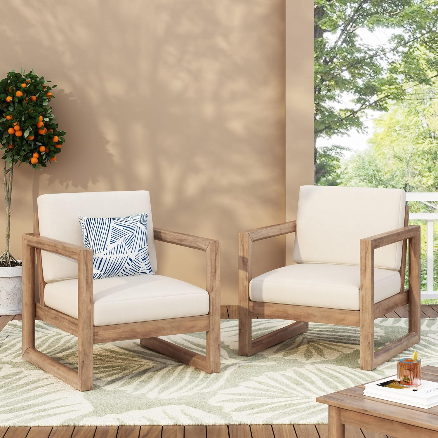 Christopher Knight Home Stefan Club Chair, Beige + Brown Wash