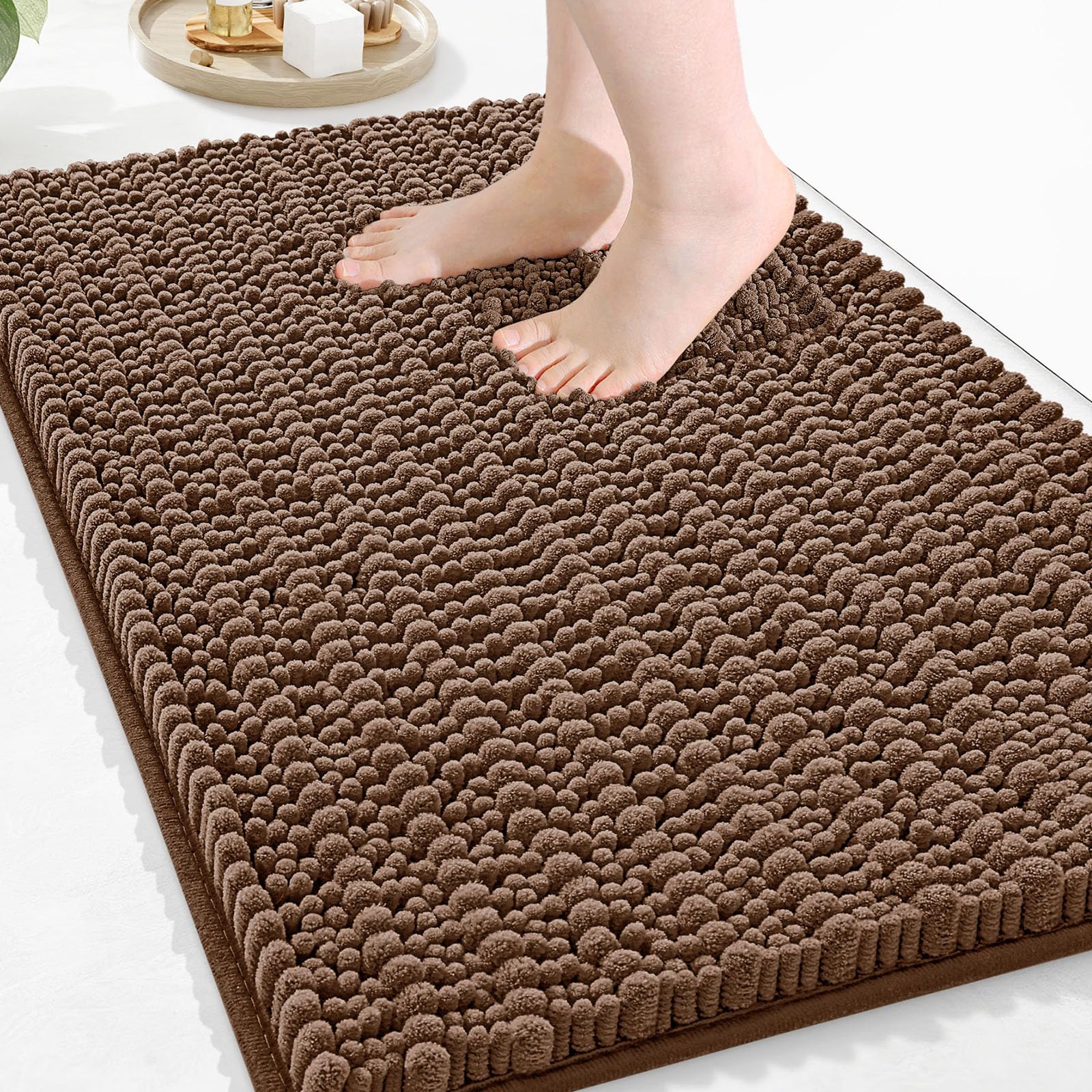 Arotive Luxury Bathroom Rugs 30x20, Extra Soft Thick Absorbent Shaggy Chenille Bath Rugs, Non-Slip Machine Wash Dry, Bath Mats for Bathroom Floor, Tub