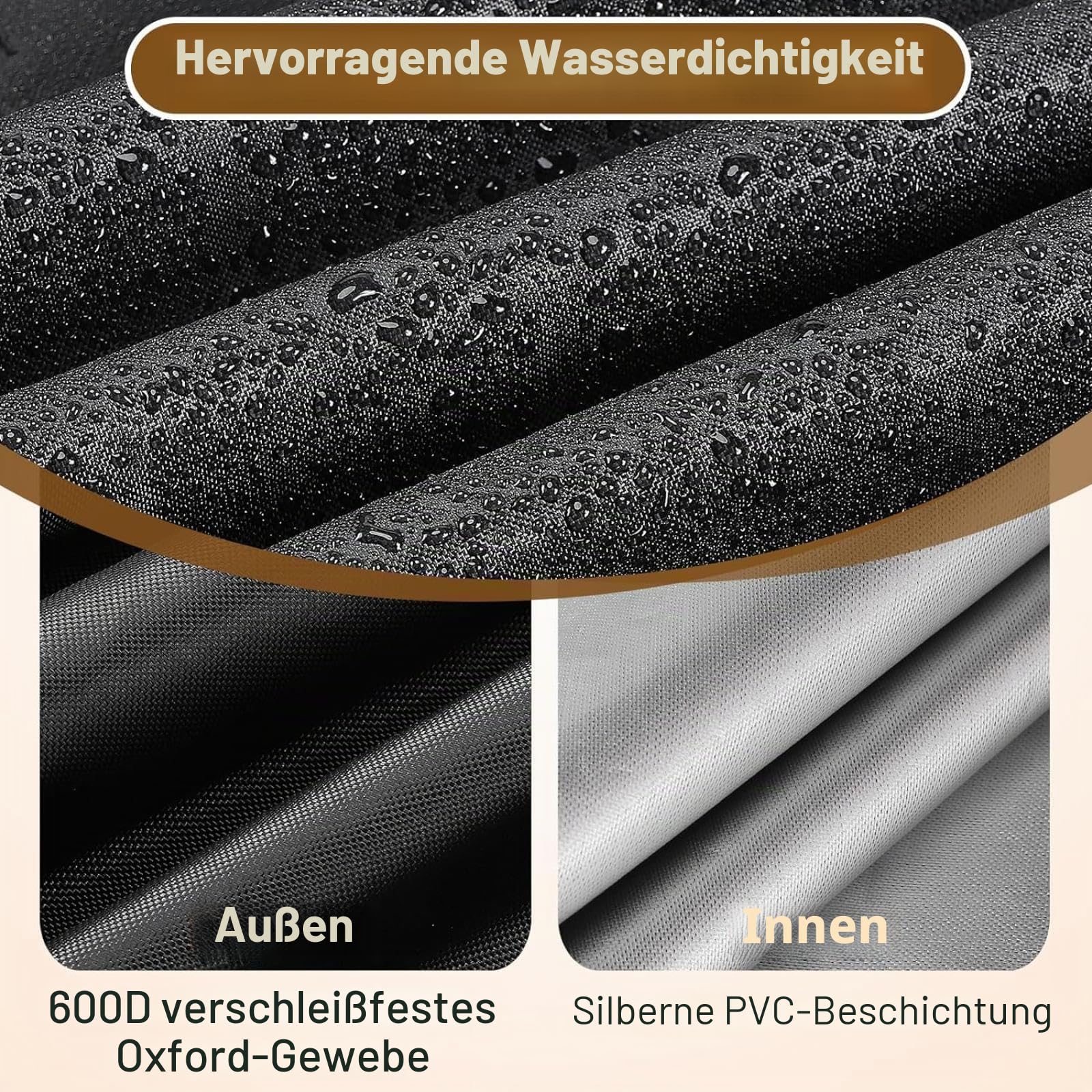 Abdeckung Gartenmöbel Winterfest 350x150x90cm/LxWxH Plane Gartenmöbel Wasserdicht Schutzhülle, Winddicht Staubdicht Anti-UV 600D Heavy Duty, Abdeckplanen für Gartenmöbel Outdoor