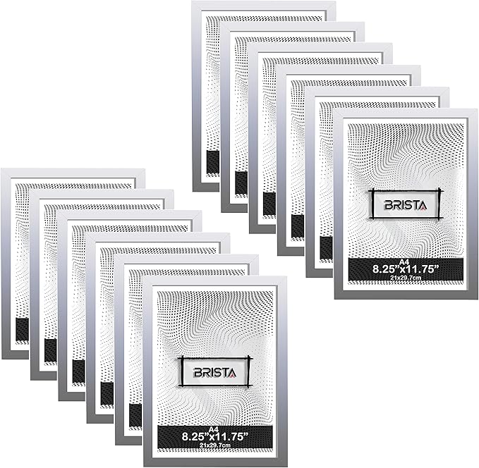 Set of 12, A4 Black Photo Frame Styrene Front A4 Size Picture Frames