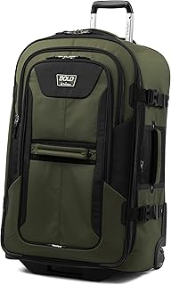 Unisex-Adult Bold Softside Expandable Rollaboard Upright Luggage, Olive/Black, Checked-Large 28-Inch