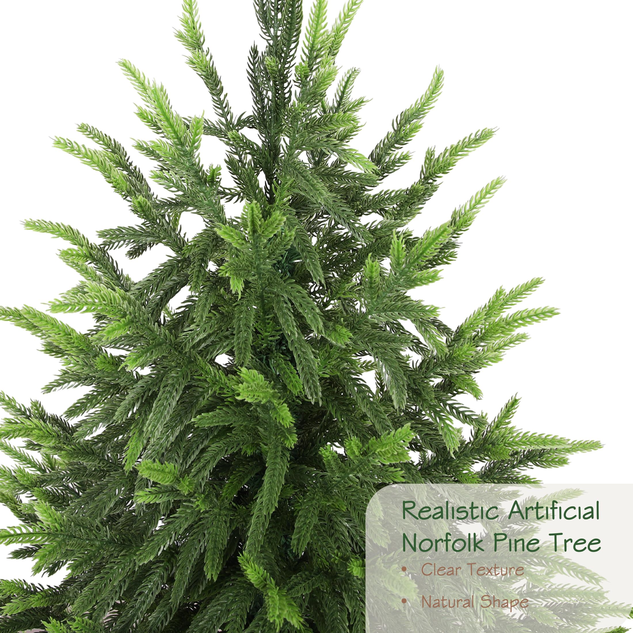 bellacat 150 cm UV-beständiger künstlicher Norfolk-Tannenbaum, mit weichen, realistischen Blättern. Ideal für Terrasse & Weihnachtsdeko. 2pcs