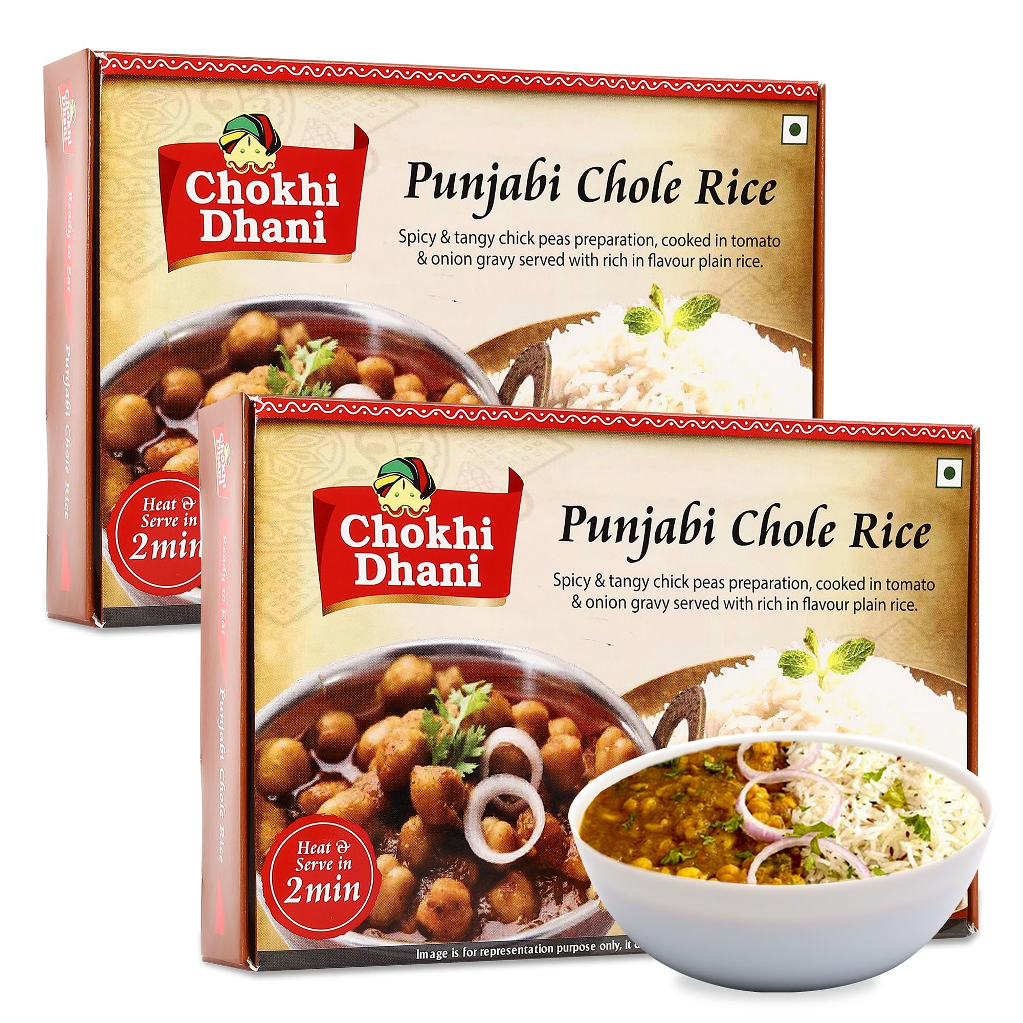 Chokhi Dhani Ready to Eat Punjabi Chole Rice, Just Heat and Eat, Microwavable, (Pack of 2, 360g each) (B0CVN2J93M) Amazon Price History, Amazon Price Tracker