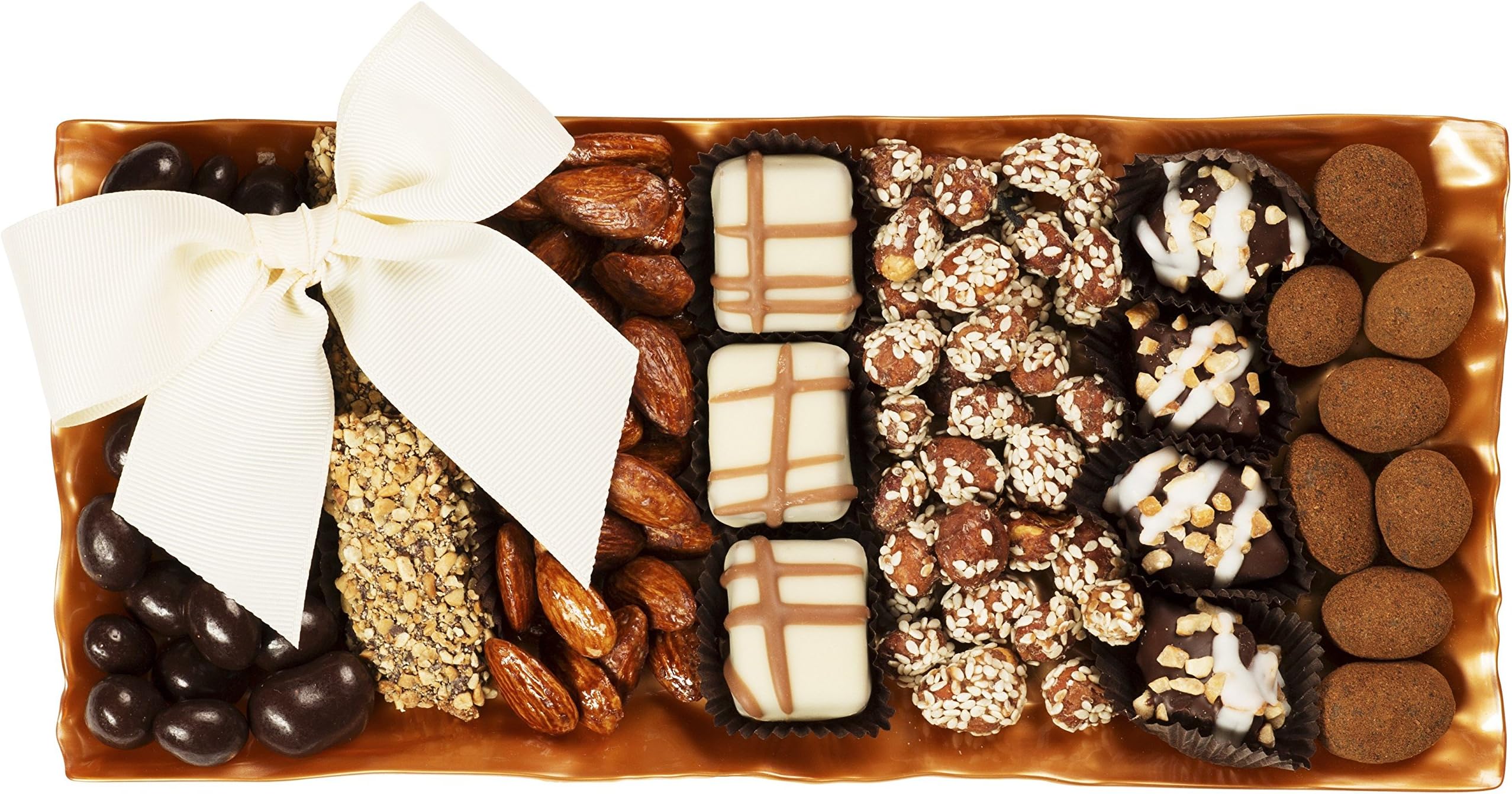 Assorted Nut and Chocolate Gift Tray, Chocolate Gift Platter, Thinking of You Chocolate Tray By Chocolate Decor