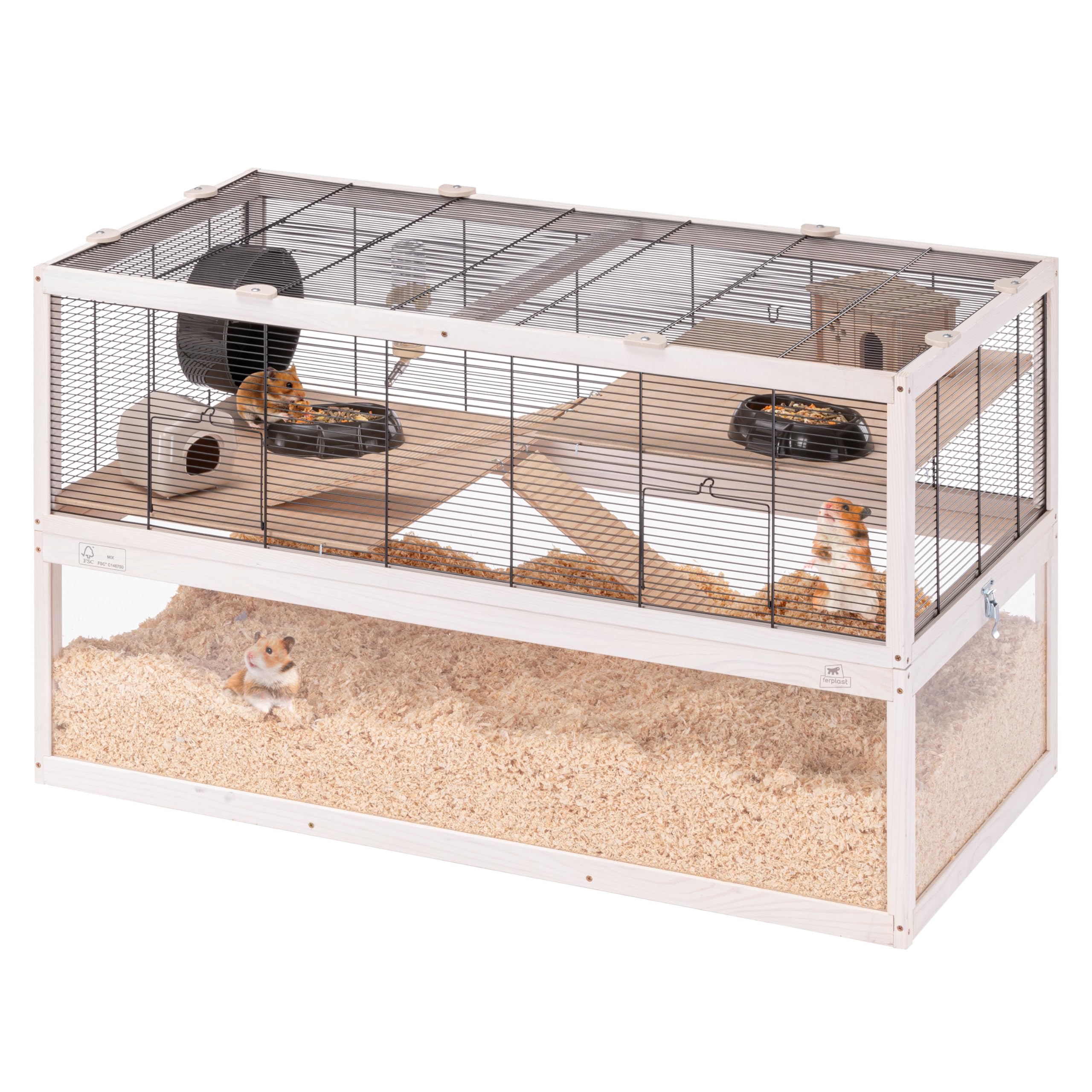 Ferplast - Small Animal Cage - Small - Iron/Wood