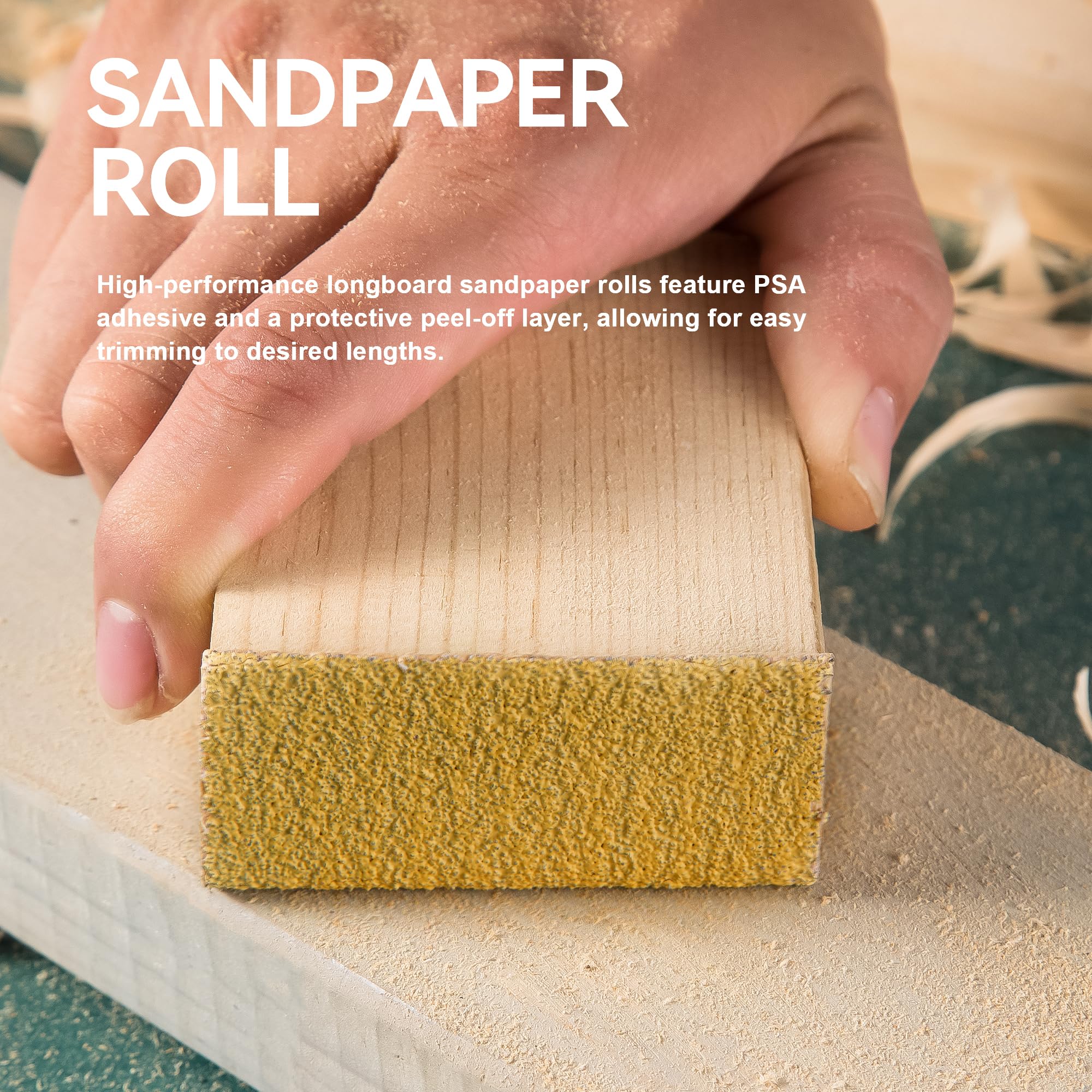 CowboyBOB Rollo de papel de lija autoadhesivo PSA de grano 100 de 2-3/4 pulgadas x 20 yardas, rollo de hojas de arena para carpintería, carrocería de automóviles, lijadora de archivos de aire y