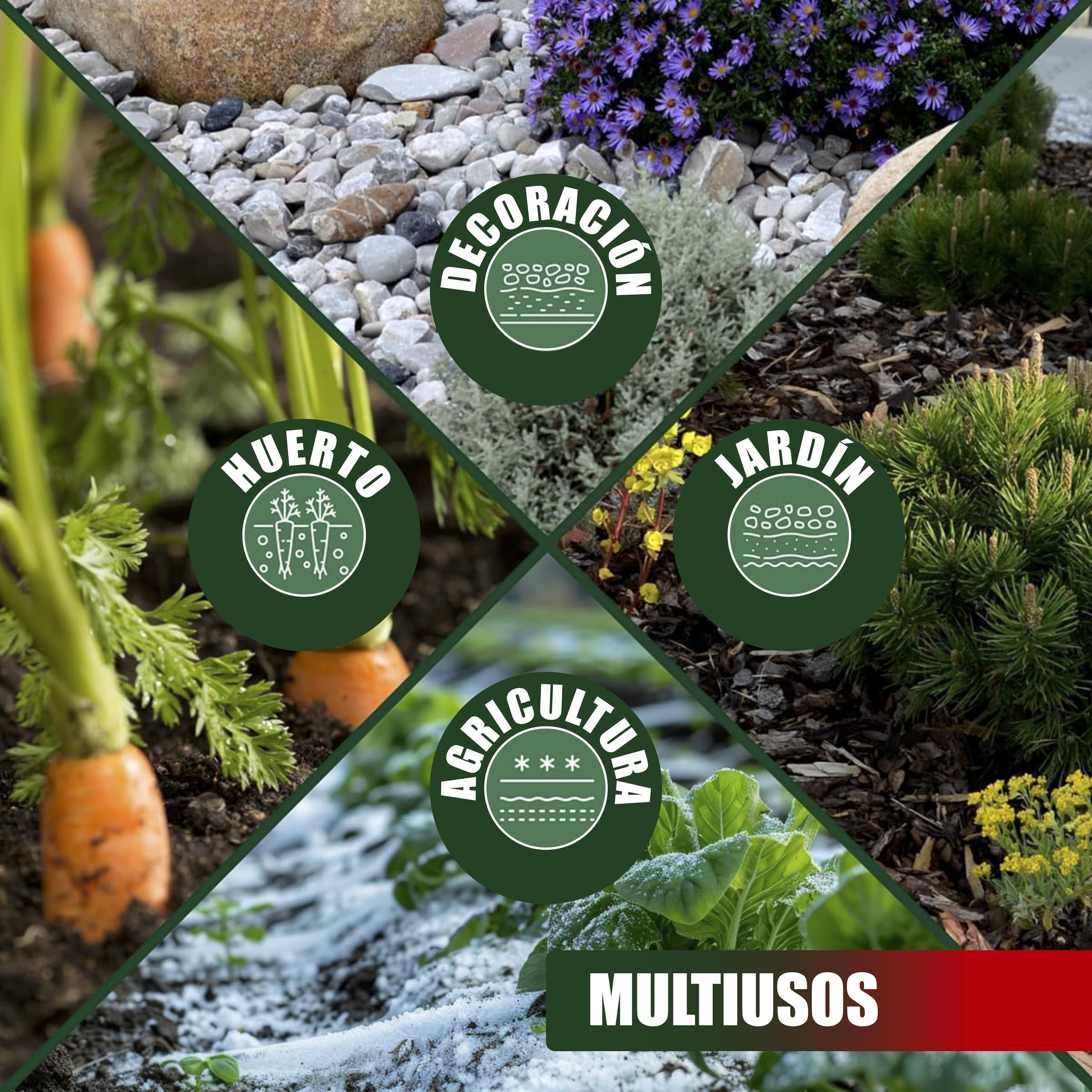 Malla Antihierbas Premium 1x50m, 130g/m² - Ultra Resistente. Varios Tamaños. Alta Estabilización UV, Permeable y Transpirable - contra Las Malas Hierbas. Geotextil para Jardín y Terraza.
