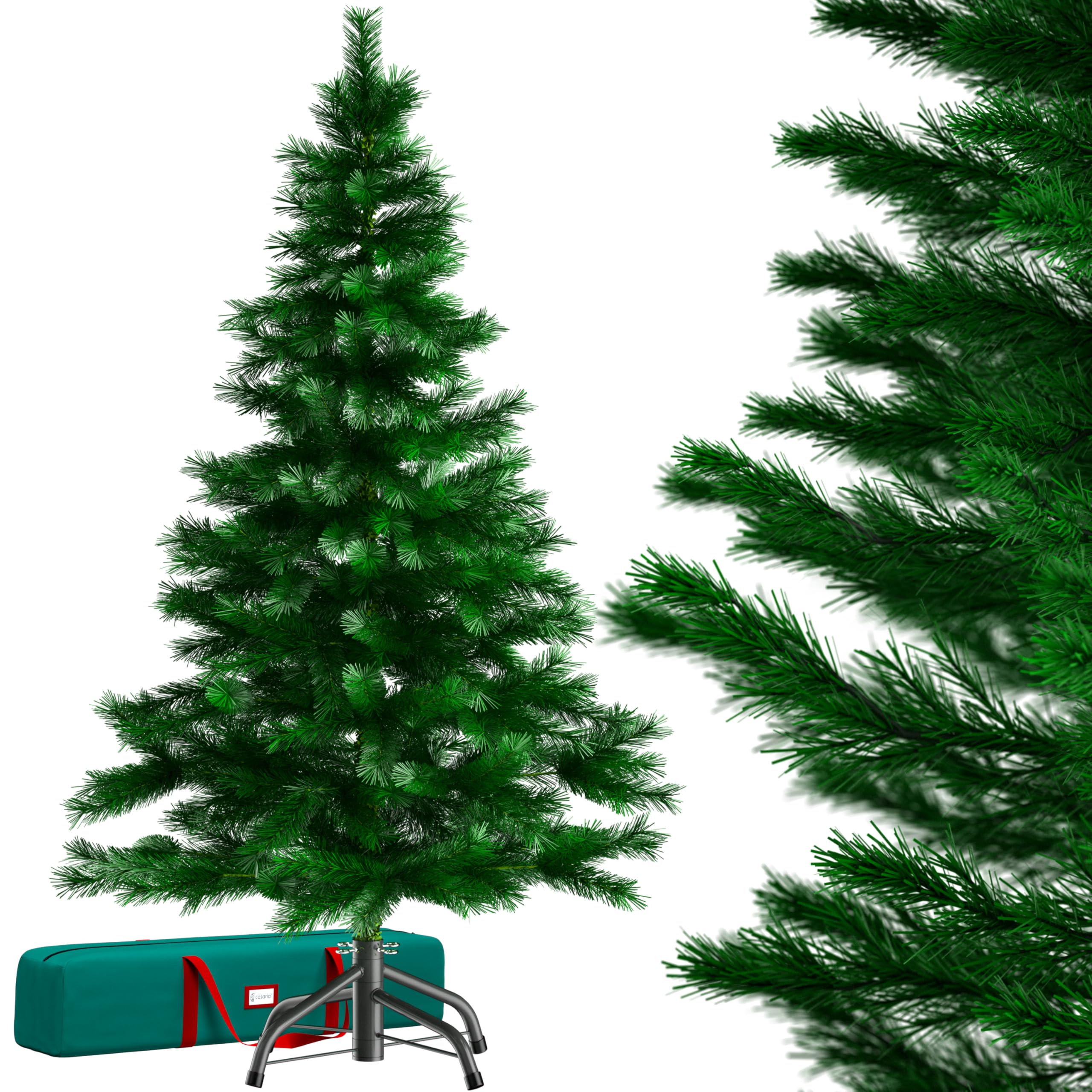 CASARIA® Sapin de Noël Artificiel 150 cm Vert Pied métal 360 Branches PVC décoration de noël Montage Rapide fêtes Arbre réaliste réutilisable