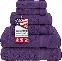 Vista 36 de American Veteran Towel, Paquete de 4 toallas de baño turcas 100% algodón para baño, 27 x 54 pulgadas, extra grandes, de secado suave, color azul