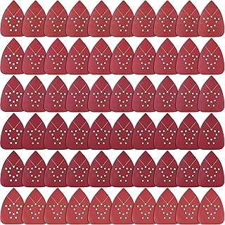AUSTOR 60 Pieces Mouse Detail Sanding Sheets Pads 12 Holes Hook and Loop Sander Sandpaper Assorted 60/80/ 120/180/ 240/320 Grits to Fit for Black and Decker Detail Palm Sander