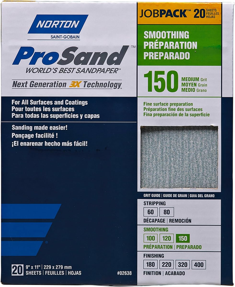 9" X 11", 3X Job Pack, 20 Sheets, 150 Grit