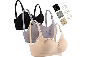 Sujetador de lactancia materna 3 unidades: sujetadores de lactancia sin costuras para mujer