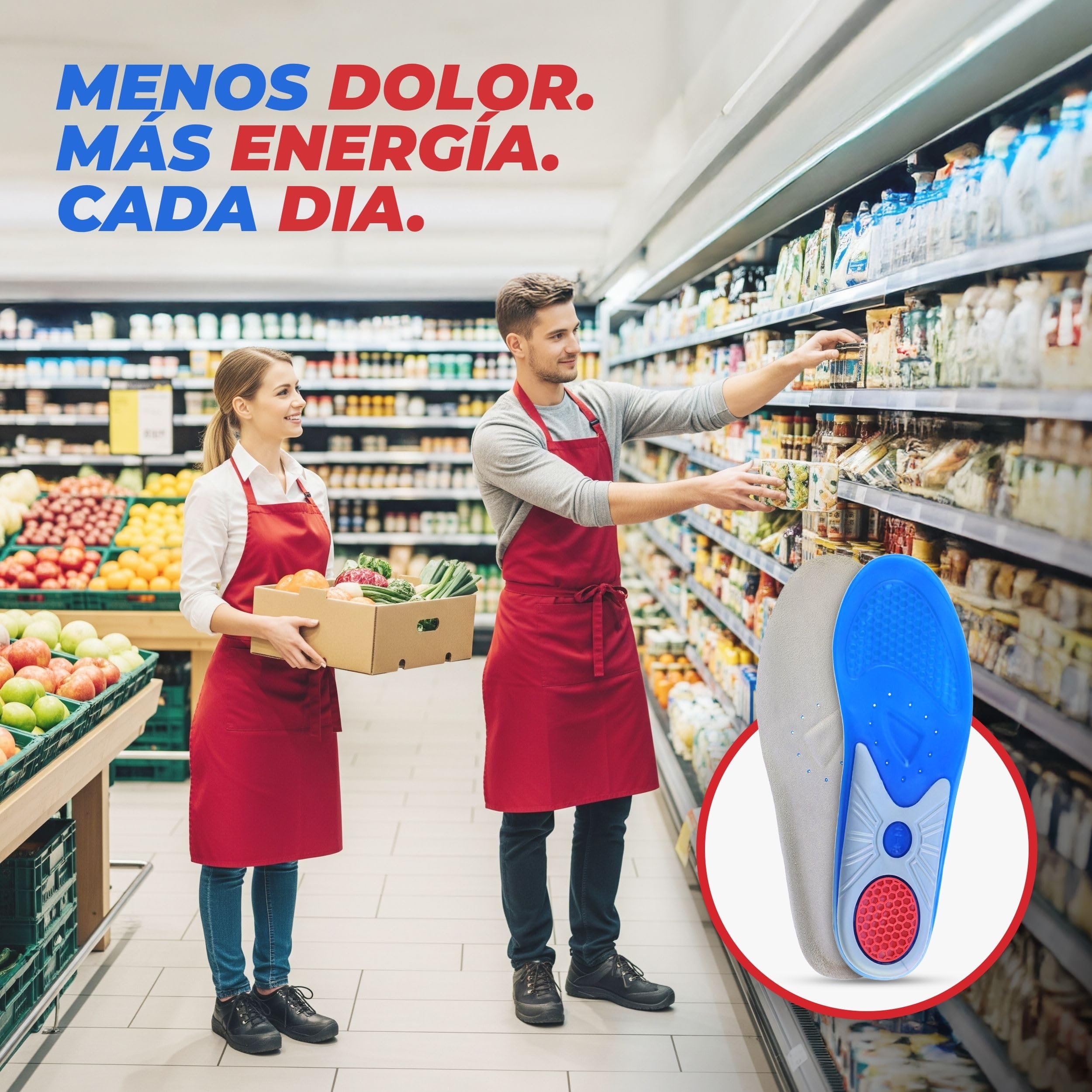 Smart&Gentle Plantillas Gel para Calzado Deportivo y Trabajo Transpirables Fascitis Plantar