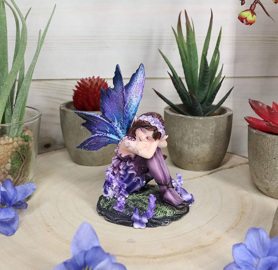 Amazon.com: Ebros Cat Napping Lavender Purple Girl Fairy Garden Amazon.com: Ebros Cat Napping Lavender Purple Girl Fairy Garden