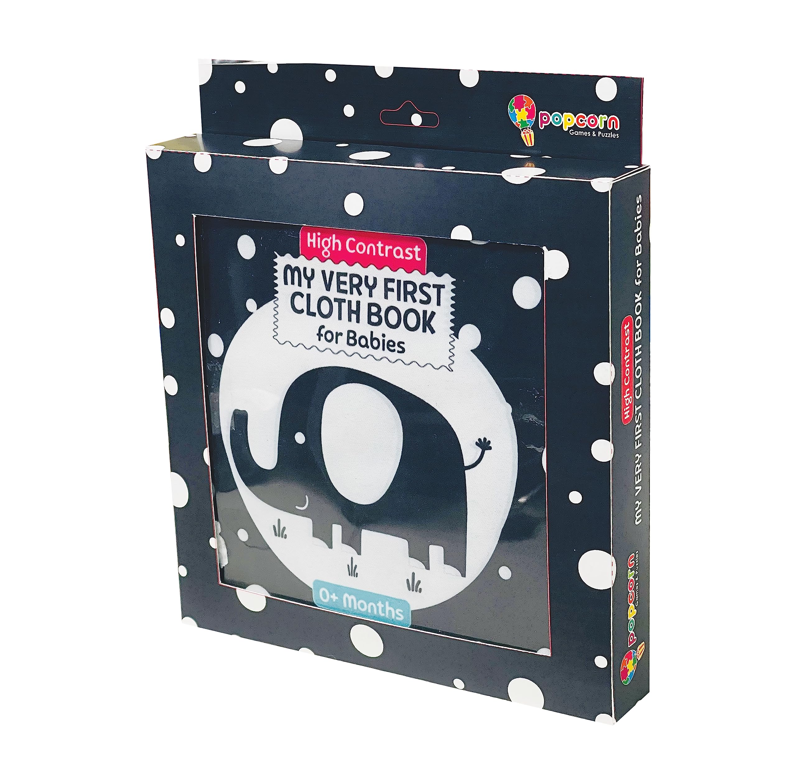 Popcorn Games & Puzzles My Very First Cloth Book for Infant Baby | Safe, Non Toxic, Biteable,Early Learning Babies First Book (High Contrast, Black & White) (B0C8MHLYWP) Amazon Price History, Amazon Price Tracker