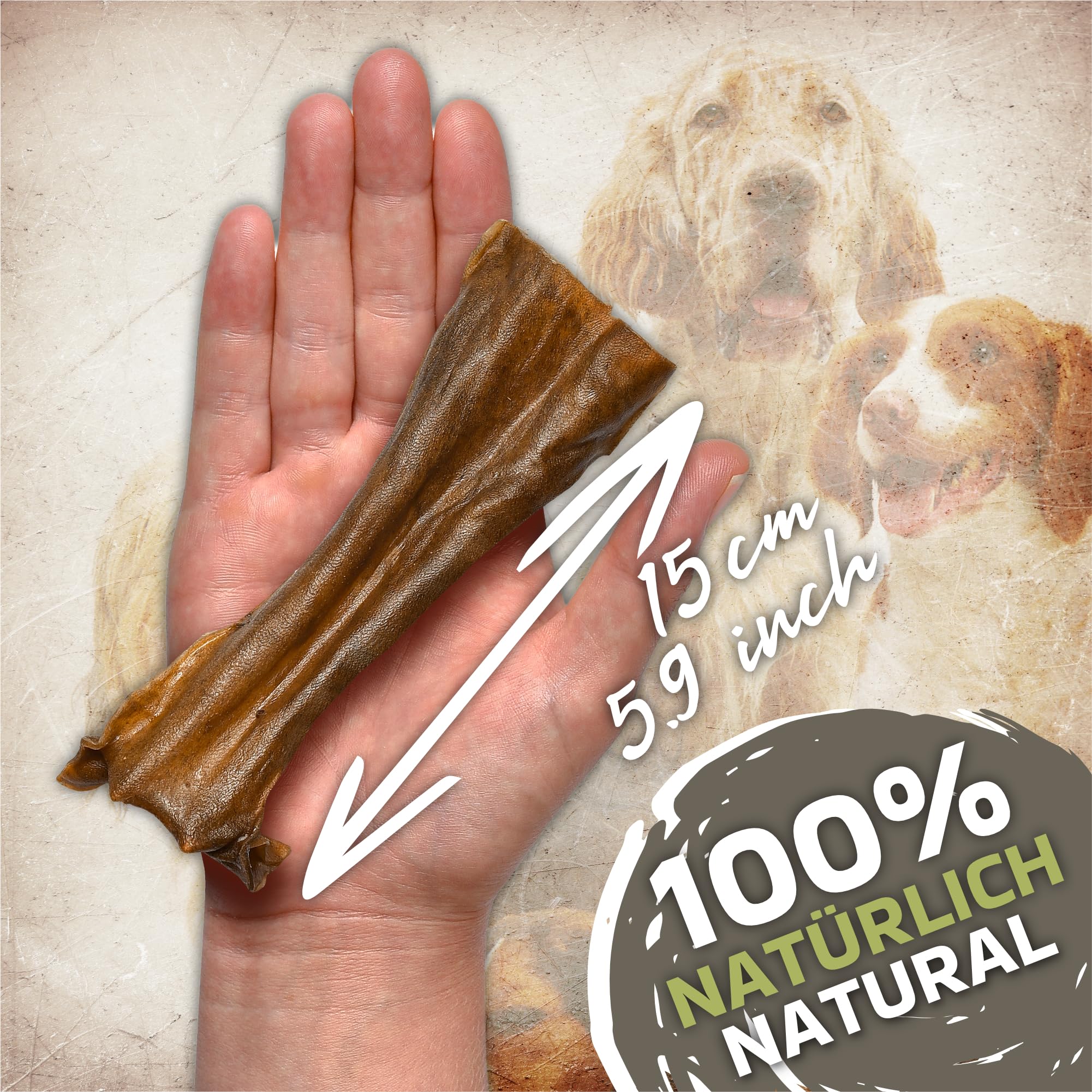 Peau de cerf avec fourrure pour chien 1 kg (environ 50 à 55 pièces) | Articles à mâcher séchés en cerf | Séché à l'air, faible en graisse, sans céréales | Monoprotéine | Produit naturel pour petits et