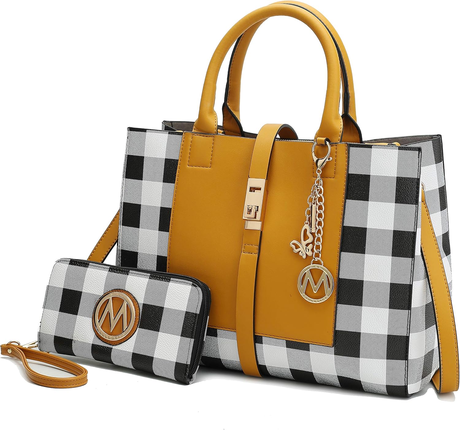 MKF Collection Satchel Bag & Wristlet Wallet for Women’s Crossbody Bag Tote Handbag Top-Handle Purse by Mia K