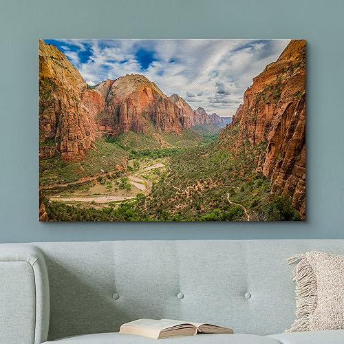 Miniatura 2 de wall26 Lienzo impreso para pared, vista aérea del Parque Nacional Zion, Utah, naturaleza, desierto, fotografía, realismo, paisaje rústico, colorido,