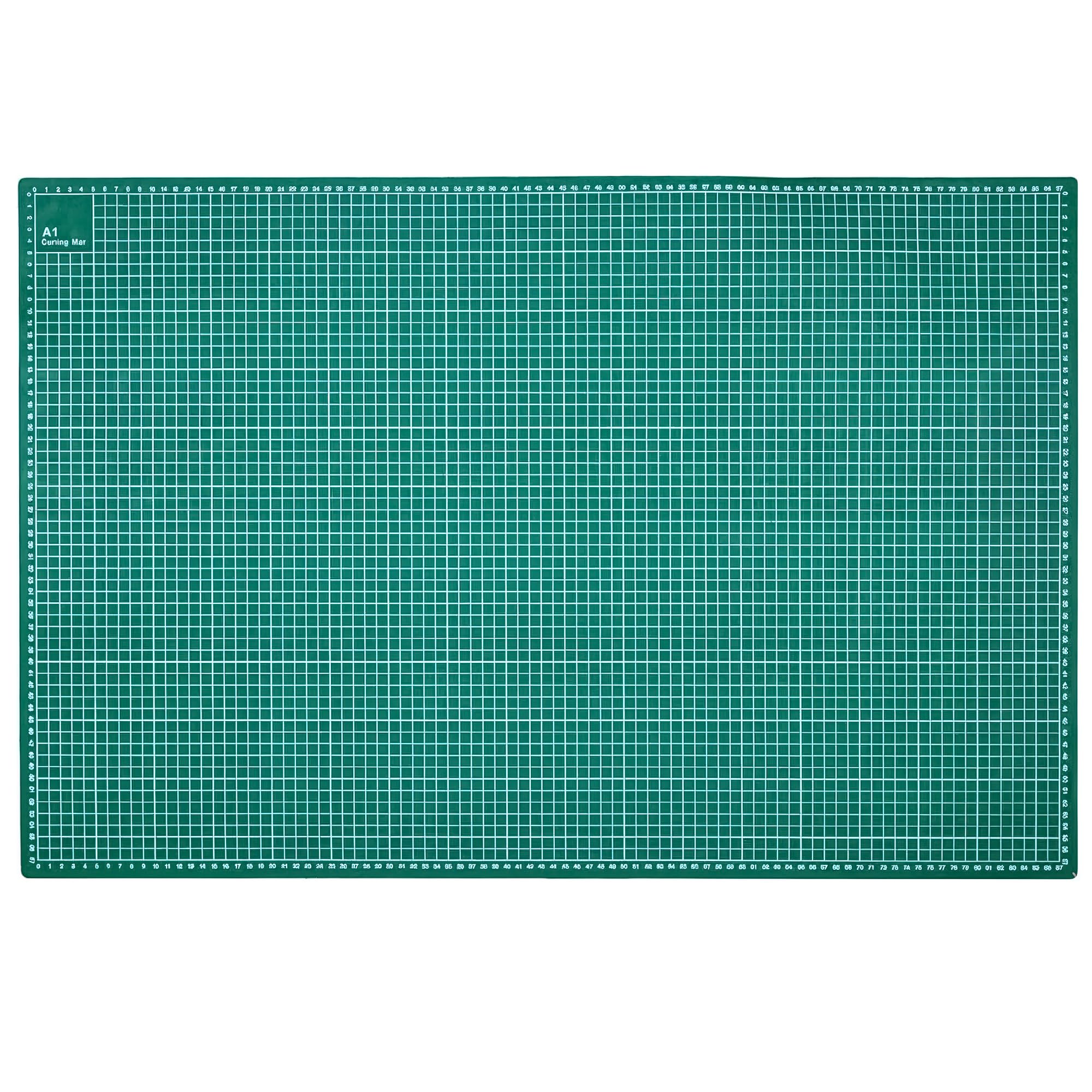 Alfombrilla de corte flexible antideslizante con guía precisa, diseño de líneas de cuadrícula para cortar tela, papel y tarjetas, alfombrilla de corte autorreparable de doble cara, color verde