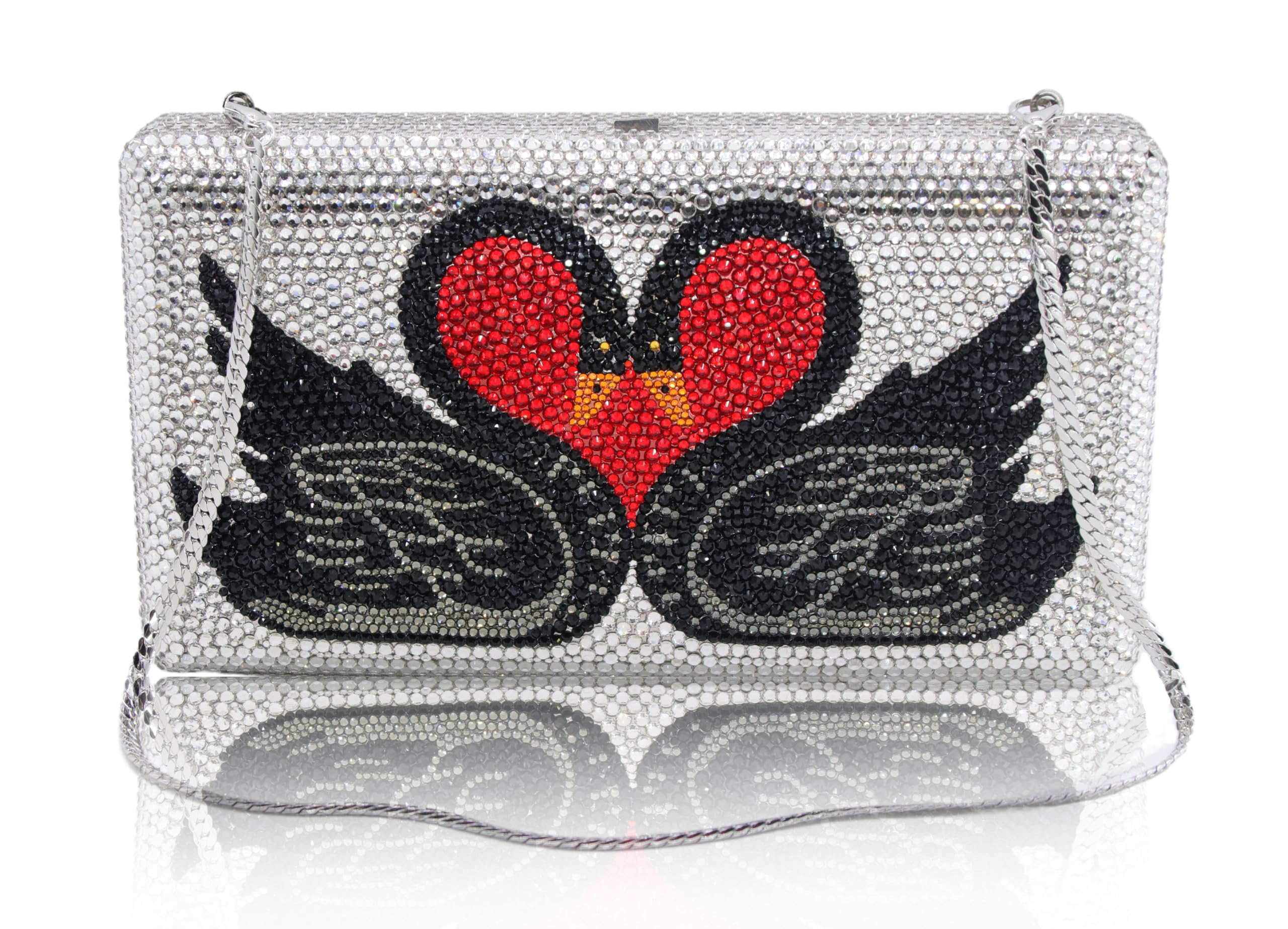 Bestenda Flag Crystal Clutch Bag for Wedding Party Animal Rhinestone Evening Purse Rainbow Stone Clutch Purse