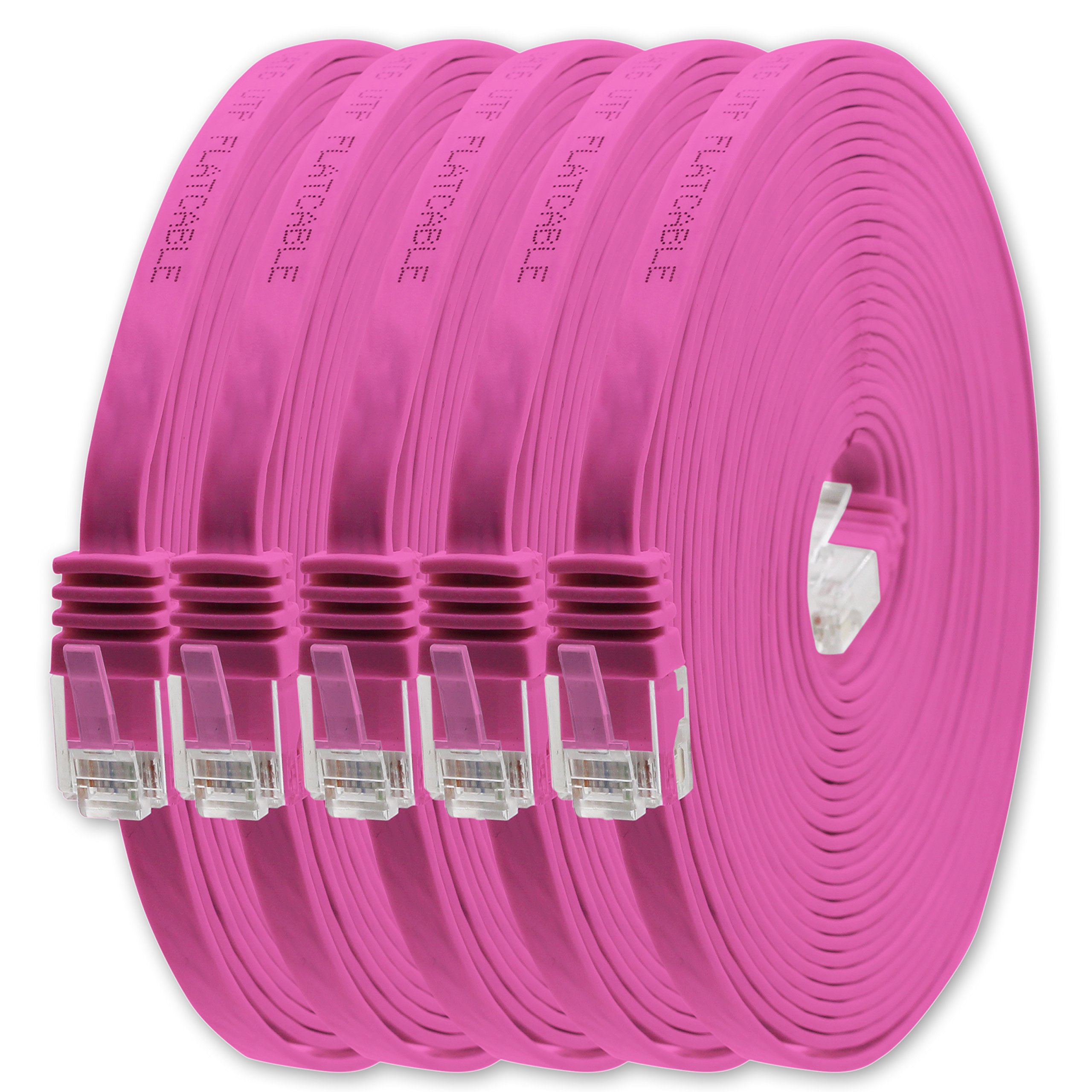 1aTTack.de Cable de red plano cat. 6, ultraplano, cat. 6, 10 m, color marrón, 1000 Mbit/s, Gigabit LAN (RJ45) — view 10