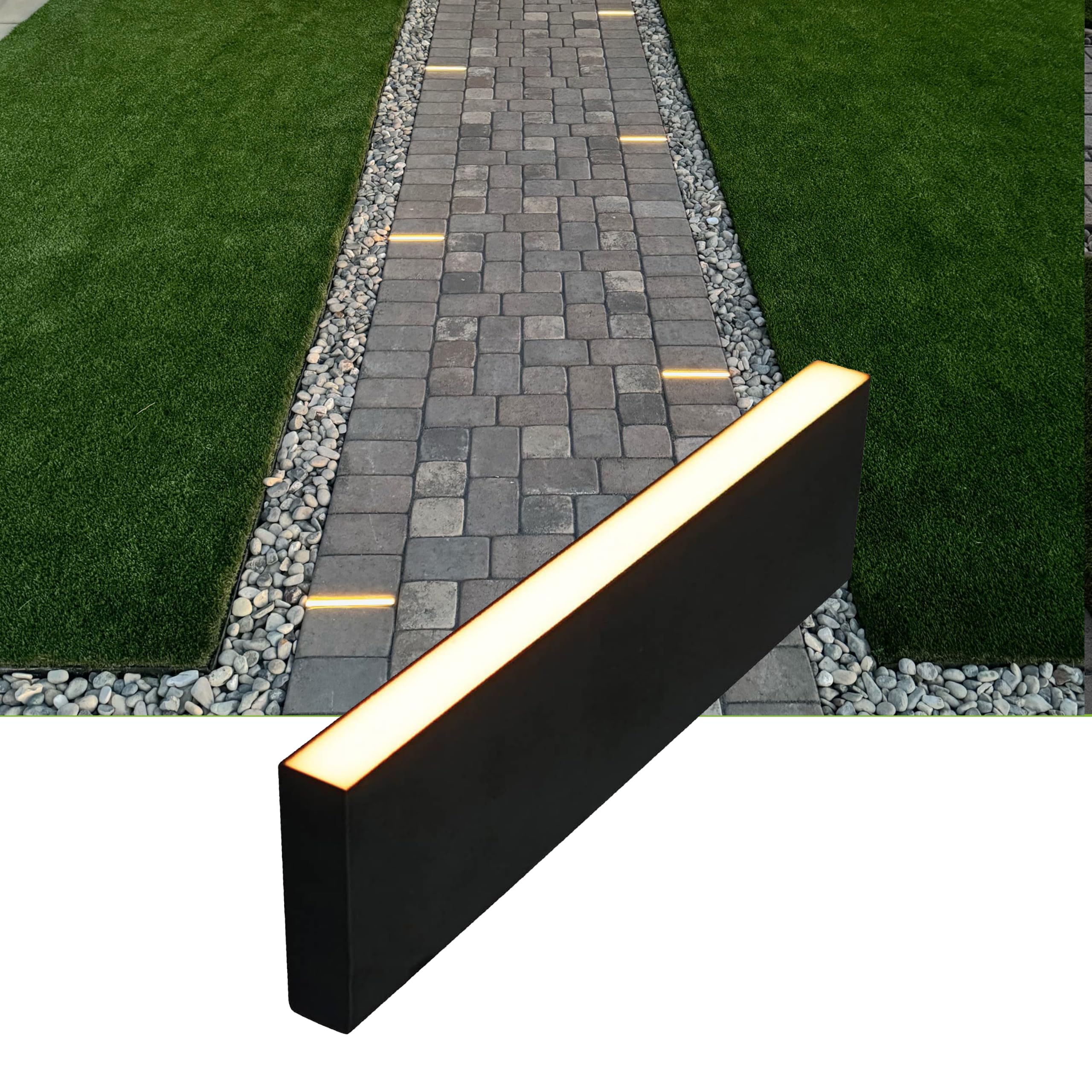 LUMENGY Paver Light Slim 0.5x8 Inch (0.55x7.87), 2700K Warm White