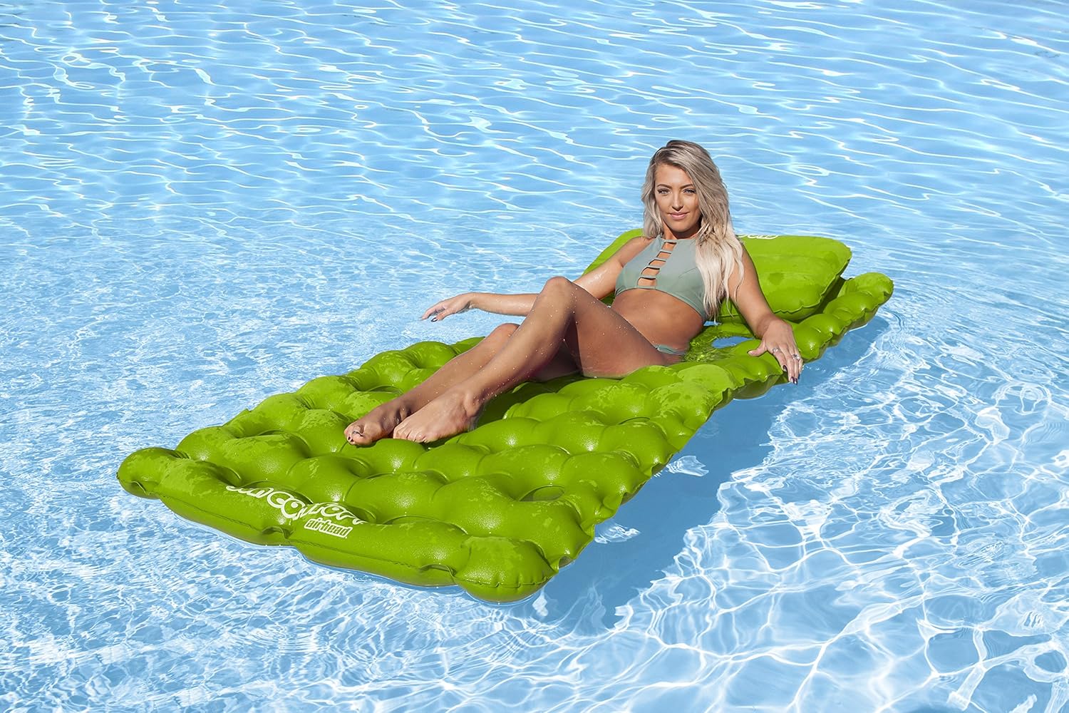 Airhead SUN COMFORT COOL SUEDE Pool Mattress, Lime (AHSC-022)
