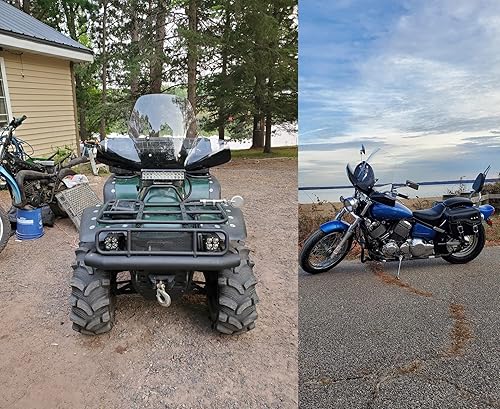 Miniatura 7 de Parabrisas SLMOTO de 4 ruedas, parabrisas de 4 ruedas ATV gran viuda para Polaris ATV Arctic Cat Honda Yamaha Can-Am y Kawasaki ATV Harley Davidson