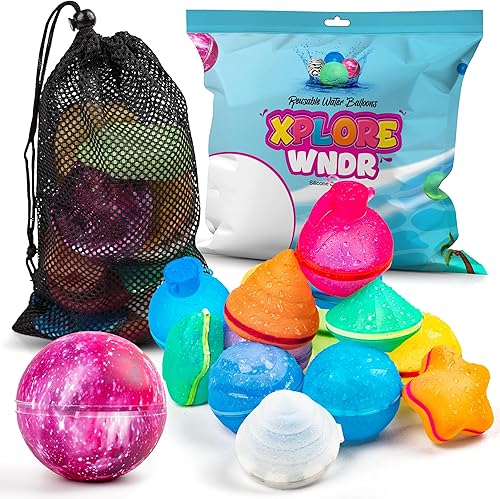 XPLORE WNDR Globos de agua reutilizables magnéticos para niños, globos de agua de silicona sin látex, bombas de agua sin ensuciar, globos de agua