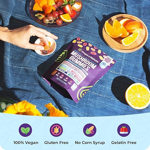 Miniatura 6 de Gomitas de hongos y suplemento de berberina  Melena de león, cola de pavo, maitake, reishi, chaga, shiitake y cordyceps  Suplemento de hongos