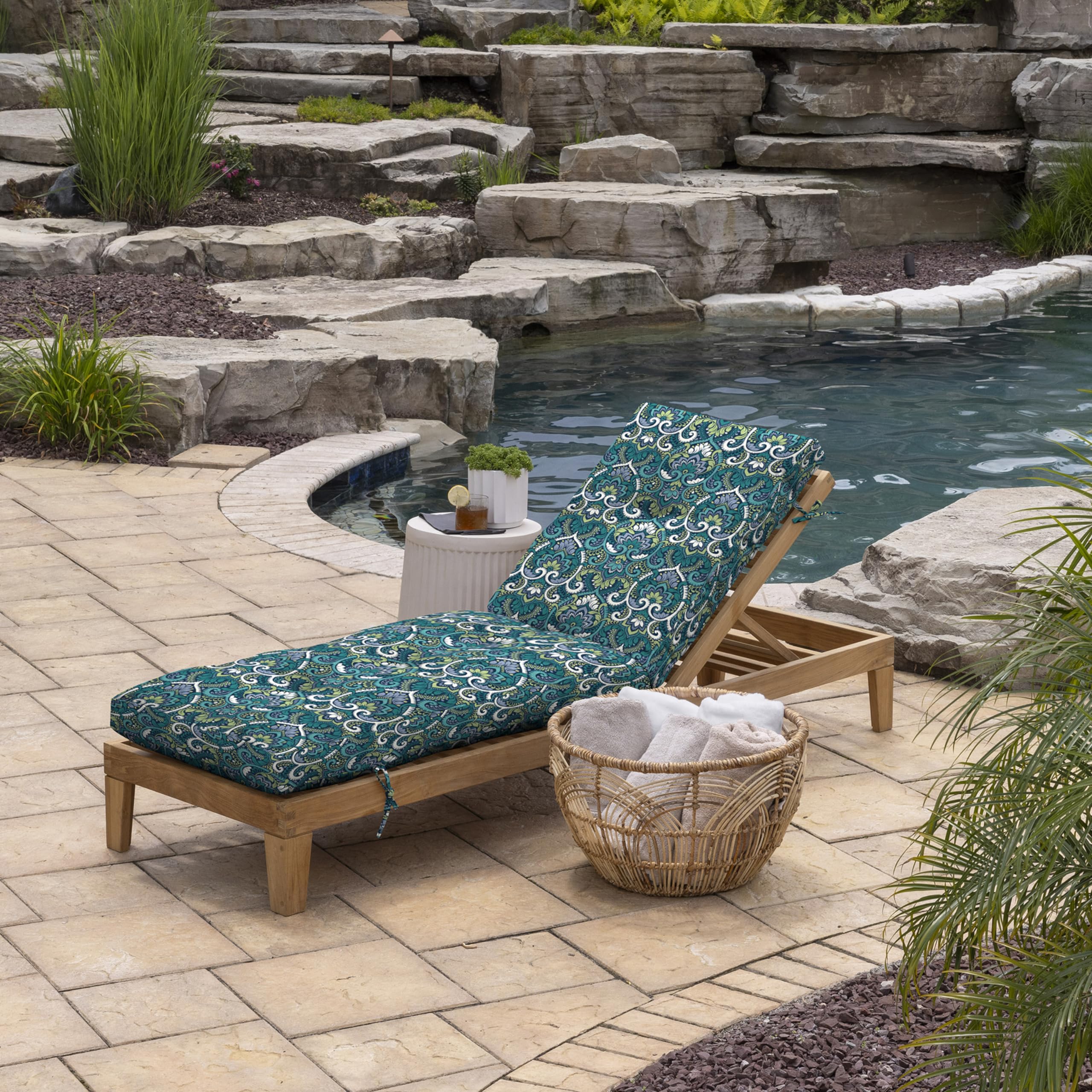 Amazon.com : Arden Outdoor Plush Modern Tufted Chaise Cushion, 76