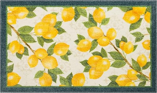 Miniatura 2 de Mohawk Home Alfombra de cocina de verano lavable a máquina, Lemon Grove azul marino, 2 pies 6 pulgadas x 4 pies 2 pulgadas