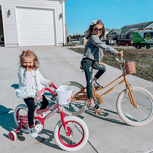Miniatura 5 de JOYSTAR Bicicleta para niños de 3 a 13 años bicicleta para niñas de 12 a 14 a 16 a 18 pulgadas con ruedas de entrenamiento y cesta bicicleta para