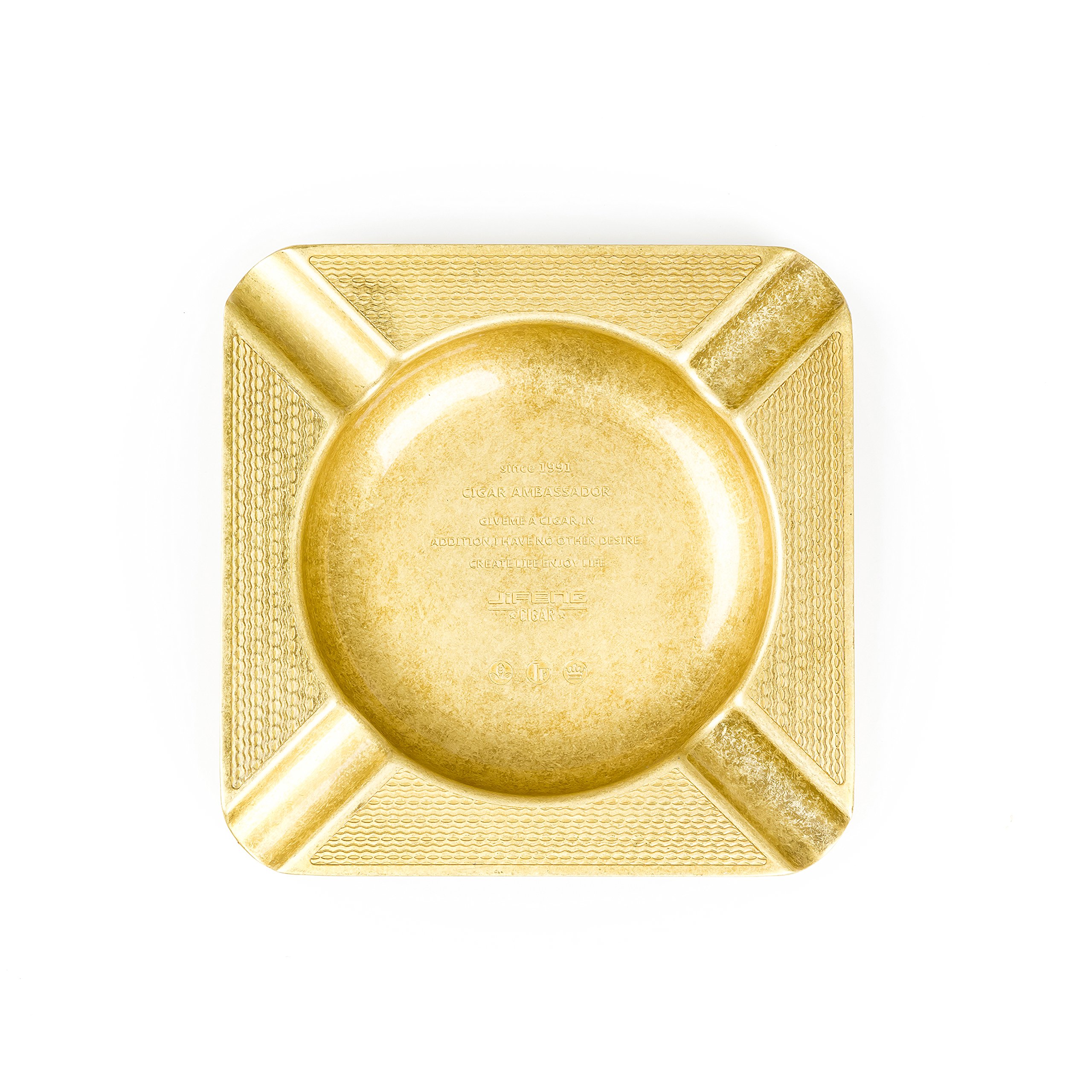 Amazon.com: JIFENG® Copper Square Cigar Ashtray –Golden Luxury