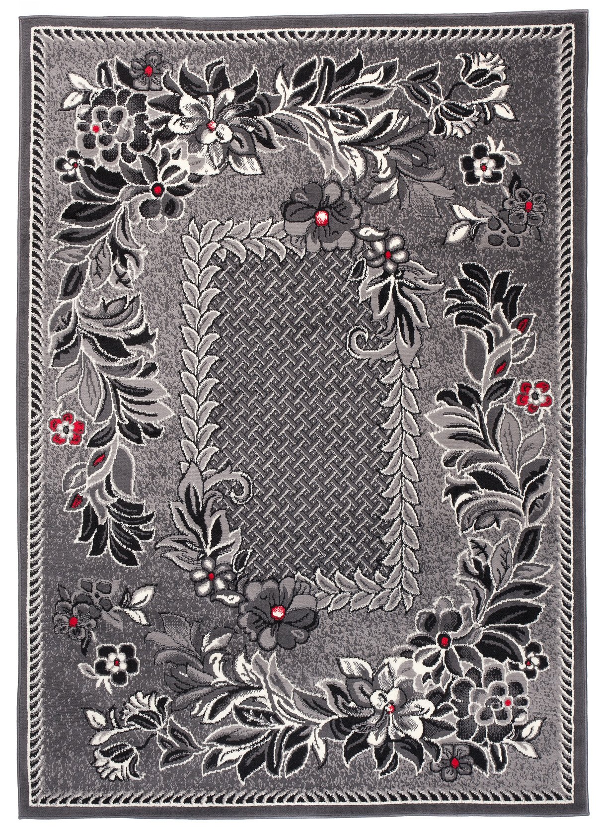 Carpeto Rugs Alfombra Clásico de Salón Grande de Diseño Floral de Pelo Corto - Alfombras de Habitación de Matrimonio, Dormitorio y Comedor - Alfombras Salón - Gris - 300 x 400 cm