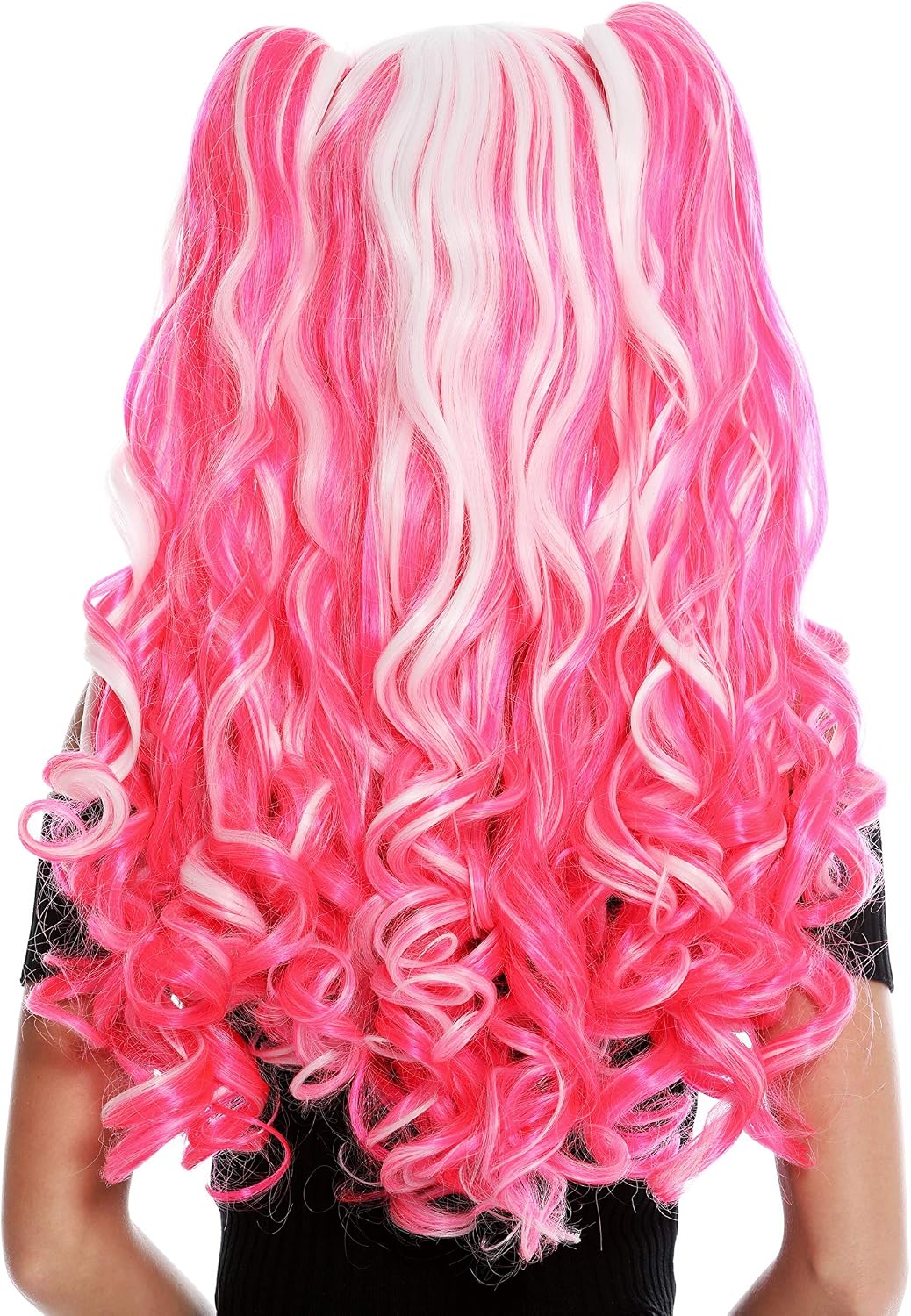 WIG ME UP - YZF-7092L+A-1001/TF2315 women's quality wig three part removable braids Cosplay white pink long curly - Image 5