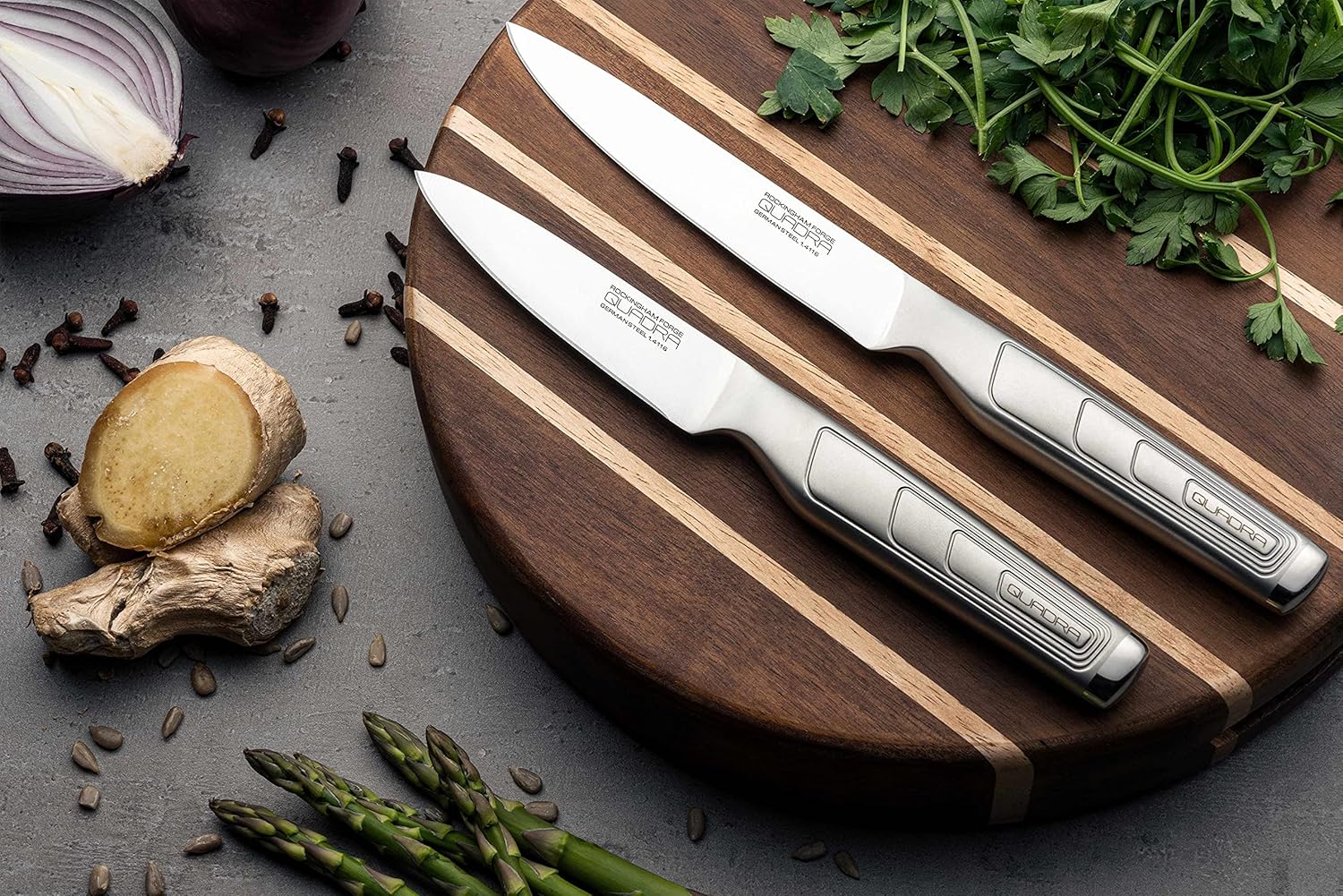 Rockingham Forge Quadra Range Utility Knife, 5" (13cm) All-Purpose Kitchen Knife for Fruit, Vegetables and Small Foods