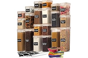 Epicure 40 Piece Large Airtight Food Storage Containers with Snap Locking Lids