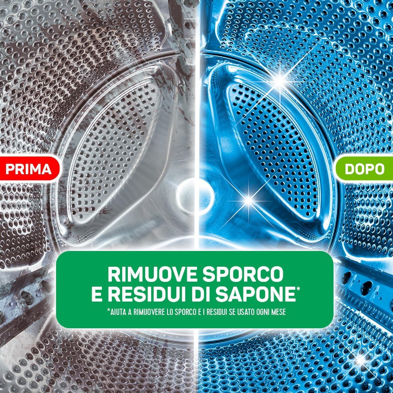 Napisan Cura Lavatrice Disinfettante Freschezza di Primavera, Elimina i Cattivi Odori, Rimuove Sporco e Residui di Sapone, 6 Confezione da 250ml