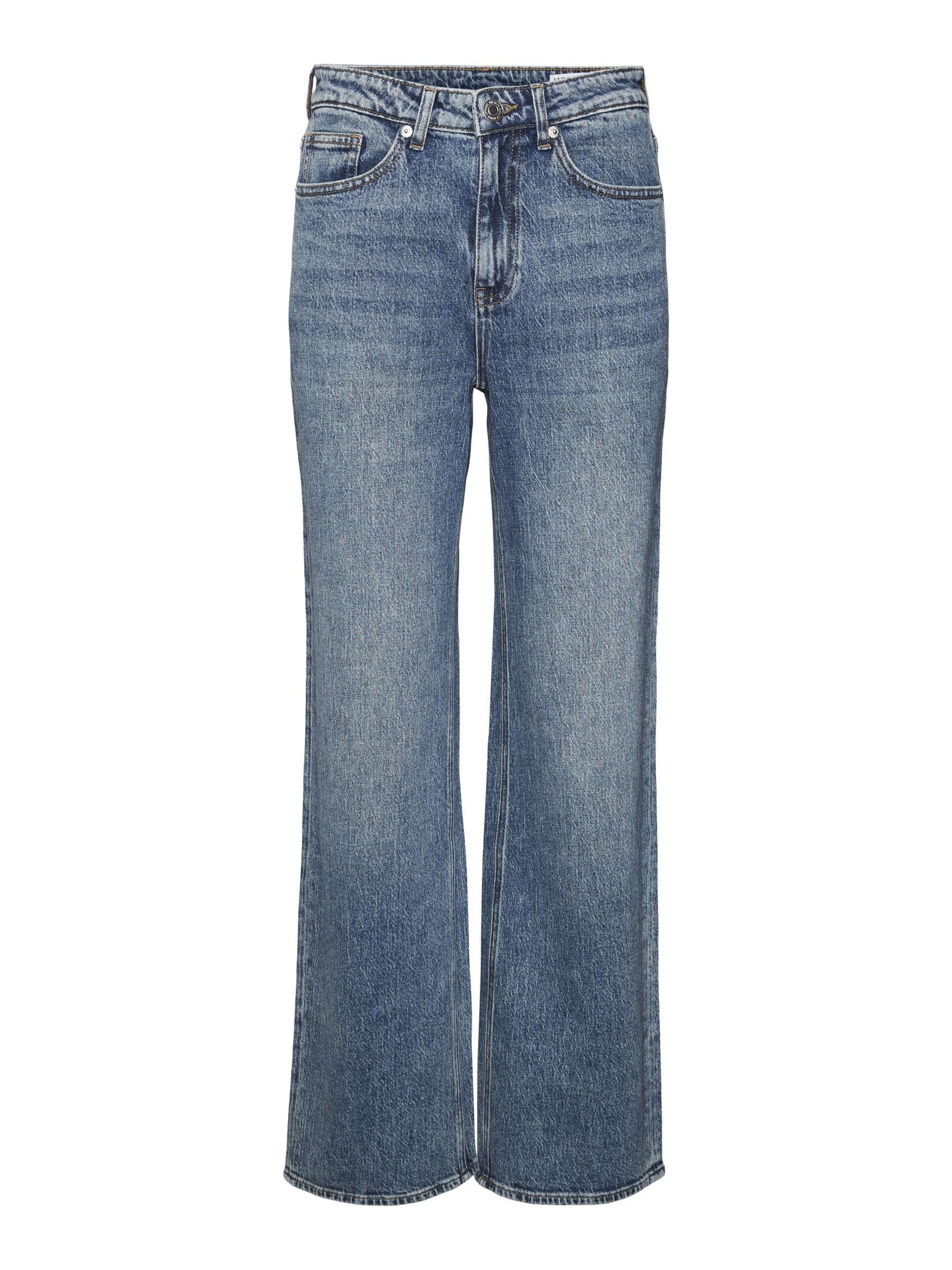VERO MODA Women's Vmtessa Hr Wide Jeans Ra394 Ga Noos, Medium Blue (Medium Blue Denim), 27W x 34L
