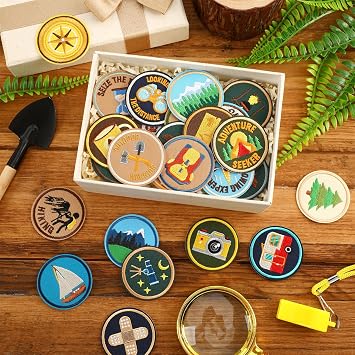 AUGSUN 36Pcs Outdoor Camping Iron on Patches,Adventure Embroidered Applique