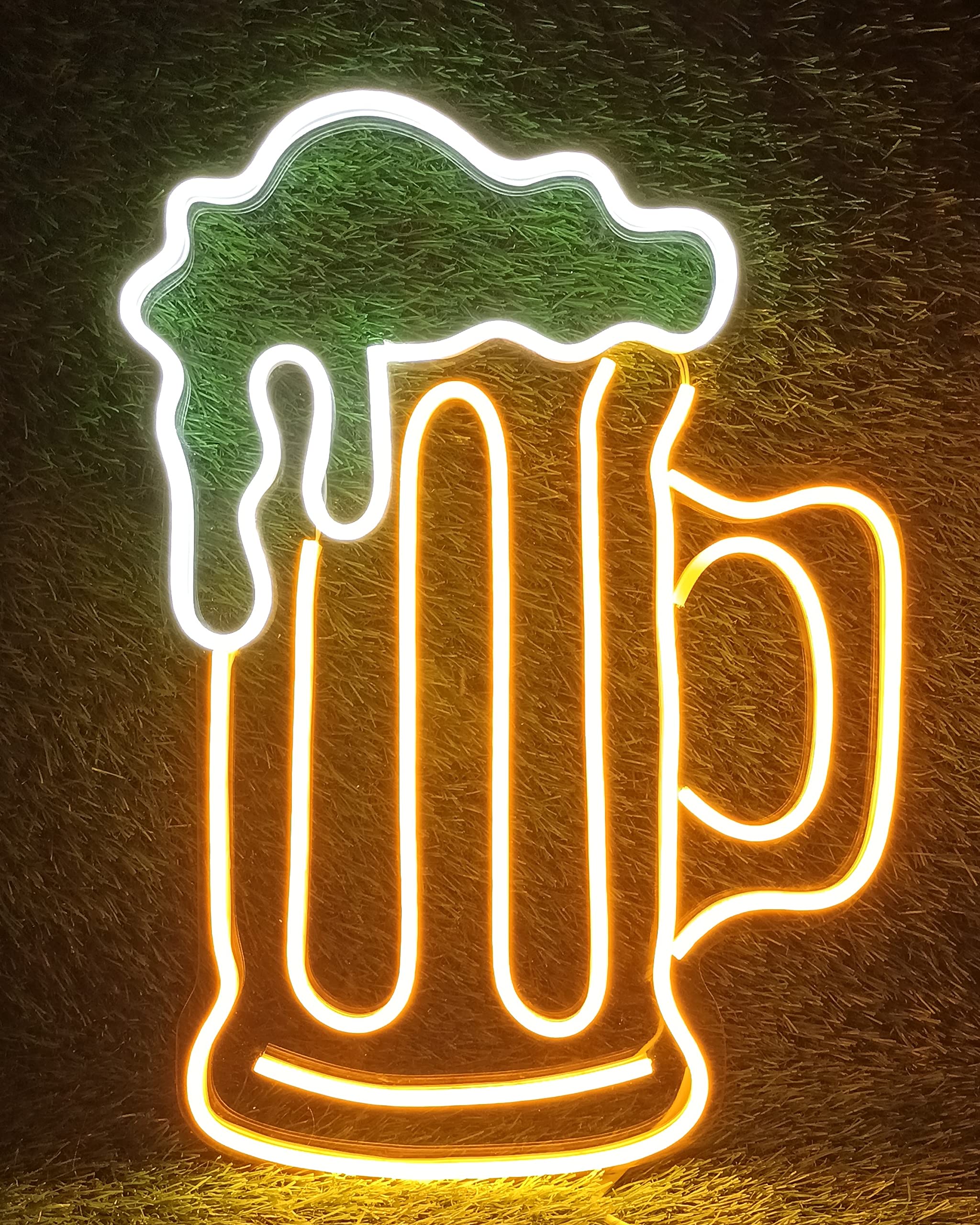 VYNES Beer Mug LED Neon Sign/Light (12x18 inches), Decor for Room Wall, Decorative Light, For Party, Bedroom, Bar