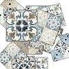 Tink Self Adhesive Mixed Moroccan 4 Pattern Pvc Tile, Adhesive Tile Coating, Tile Decal, Floor Wall Tile 15x15 cm 10 Pieces0.225 m2