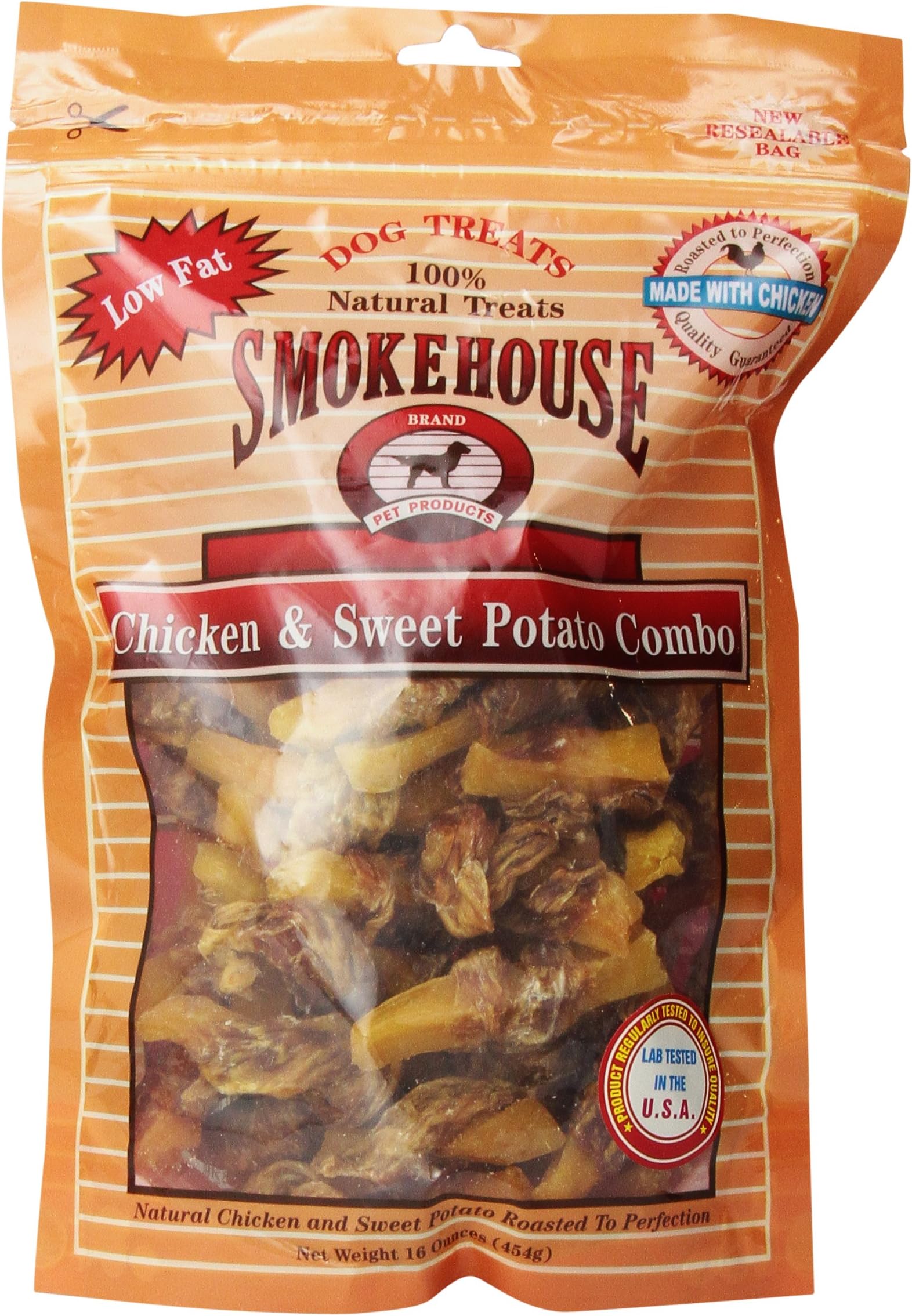 Smokehouse 100-Percent Natural Chicken and Sweet Potato Combo Dog Treats, 16-Ounce