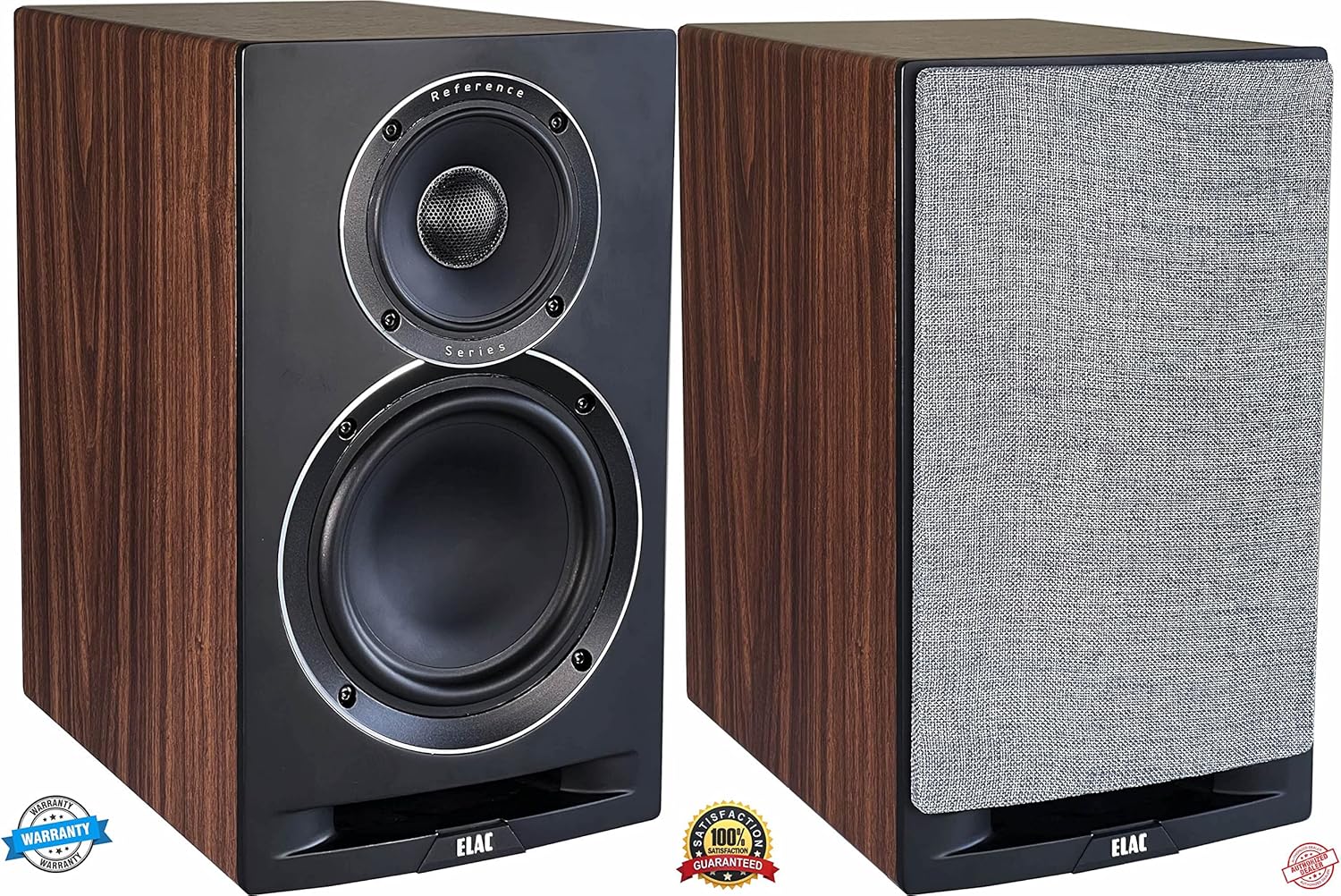 ELAC UniFi Reference Bookshelf Speakers (Pair) Black/Walnut Amazon