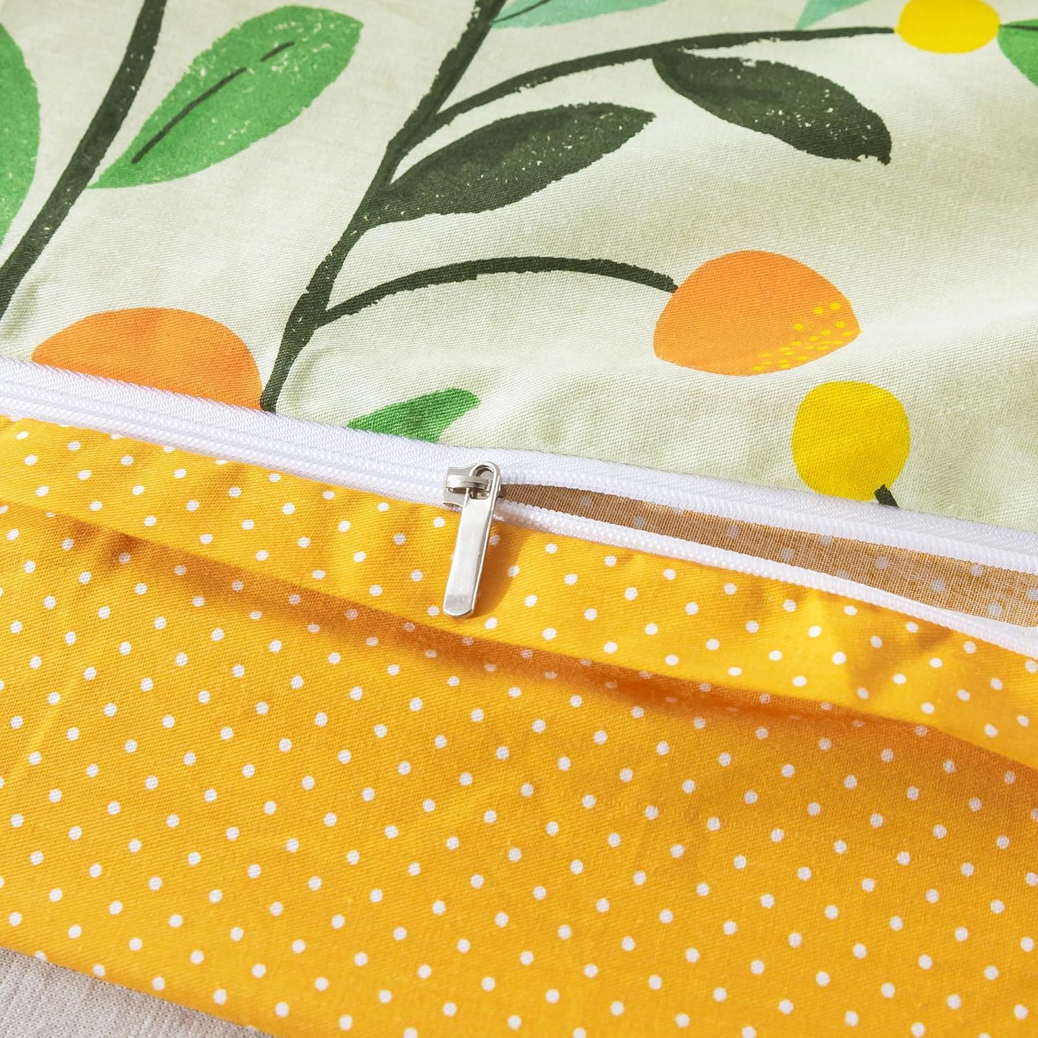 HoneiLife Floral Duvet Cover King - 100% Cotton Comforter Cover, Botanical Bedding Duvet Cover Sets with Zipper Closure & Corner Ties, 3-PC Wildflower Comforter Cover Sets, Fruit - Image 7