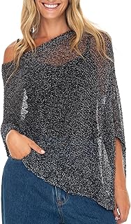 Womens Sheer Poncho Shrug Bolero, Lightweight Summer Shrug Pullover Sweater - Buy now